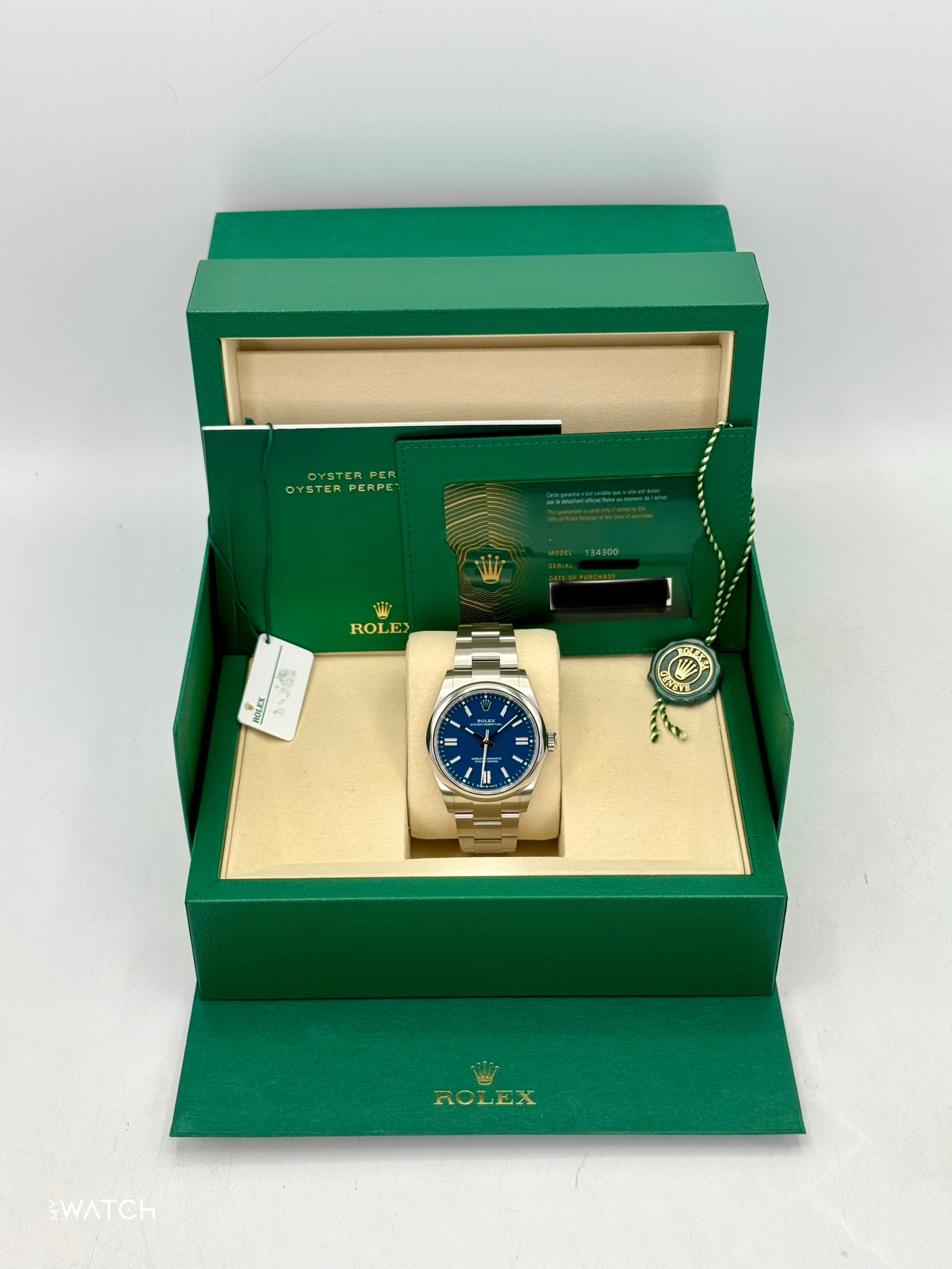 NEW 2025 Rolex Oyster Perpetual 41mm 134300 Med Blue Dial - MyWatchLLC