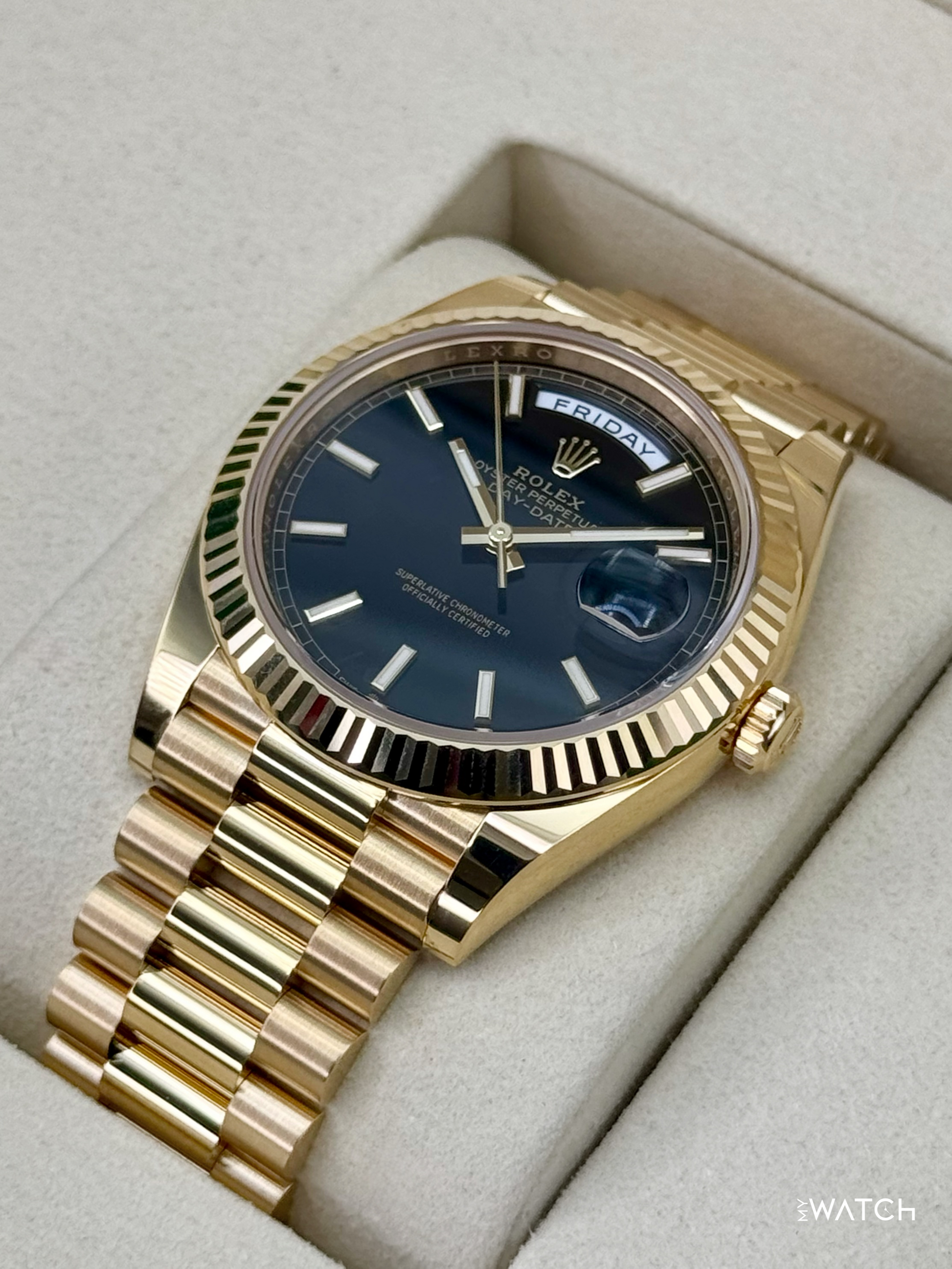 NEW 2026 Rolex Day-Date 40mm 228238 Yellow Gold Black Dial - MyWatchLLC