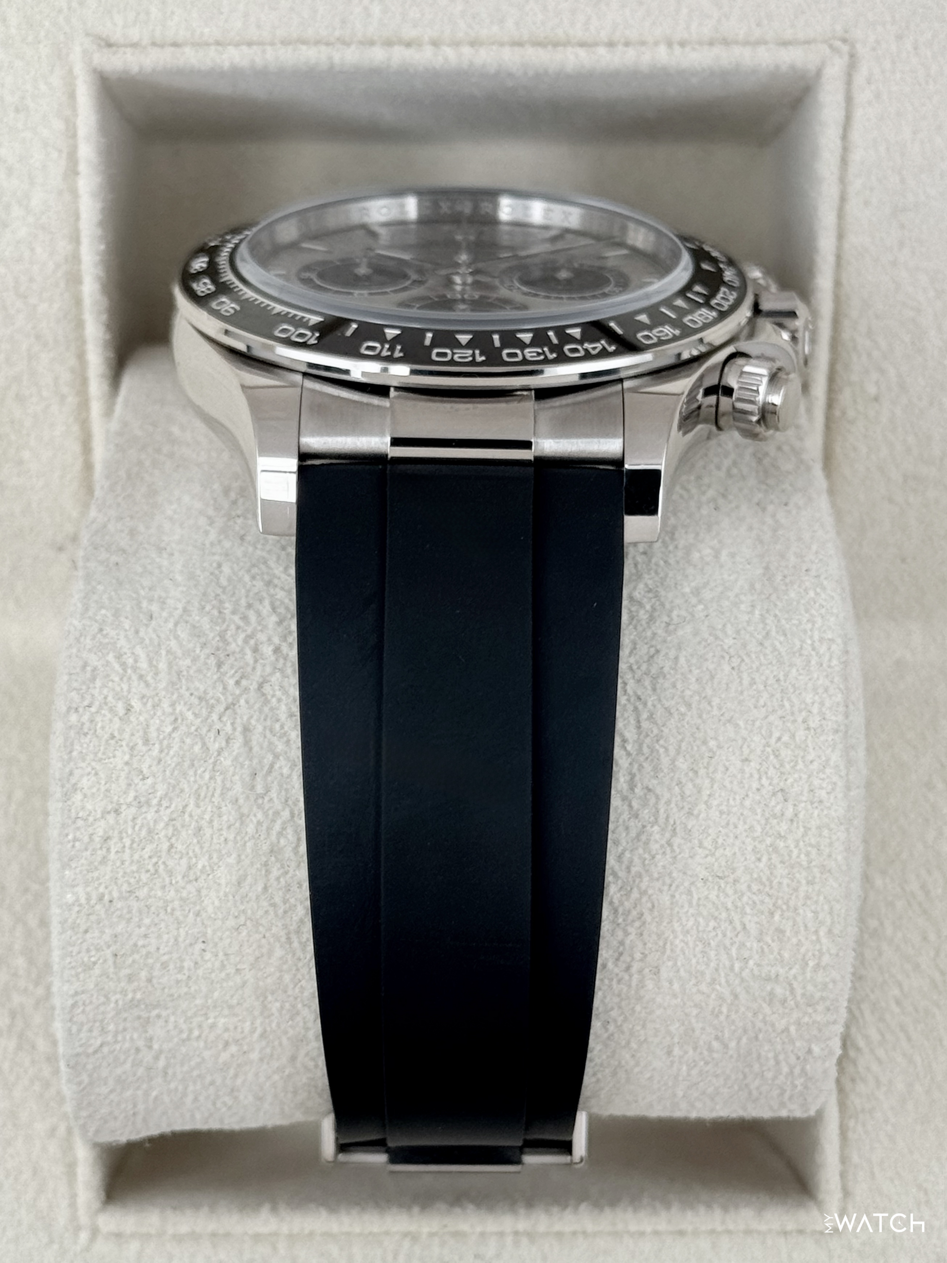 2024 Rolex Daytona 40mm 126519LN White Gold Oysterflex Silver Ghost Dial - MyWatchLLC