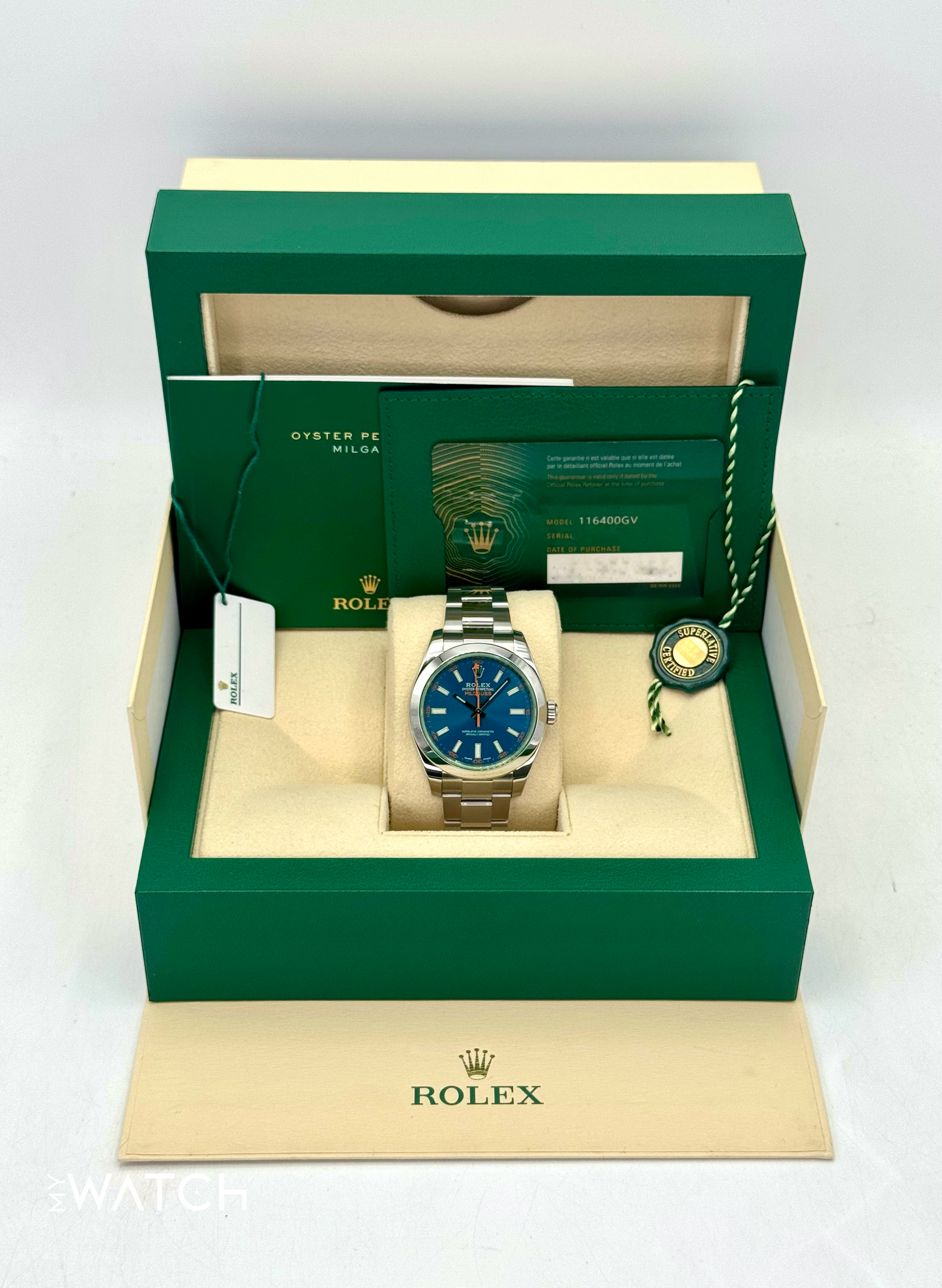 2022 Rolex Milgauss 40mm 116400GV Stainless Steel Blue Dial