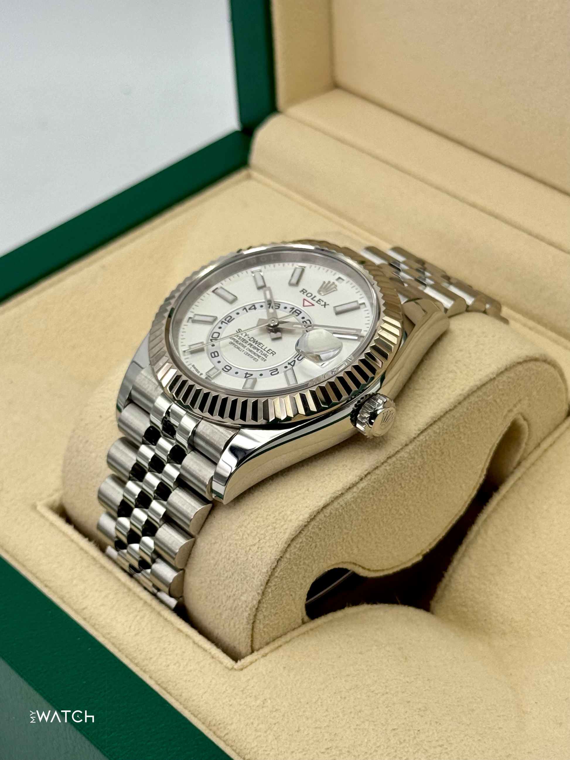 2025 Rolex Sky-Dweller 42mm 336934 Stainless Steel Jubilee White Dial - MyWatchLLC