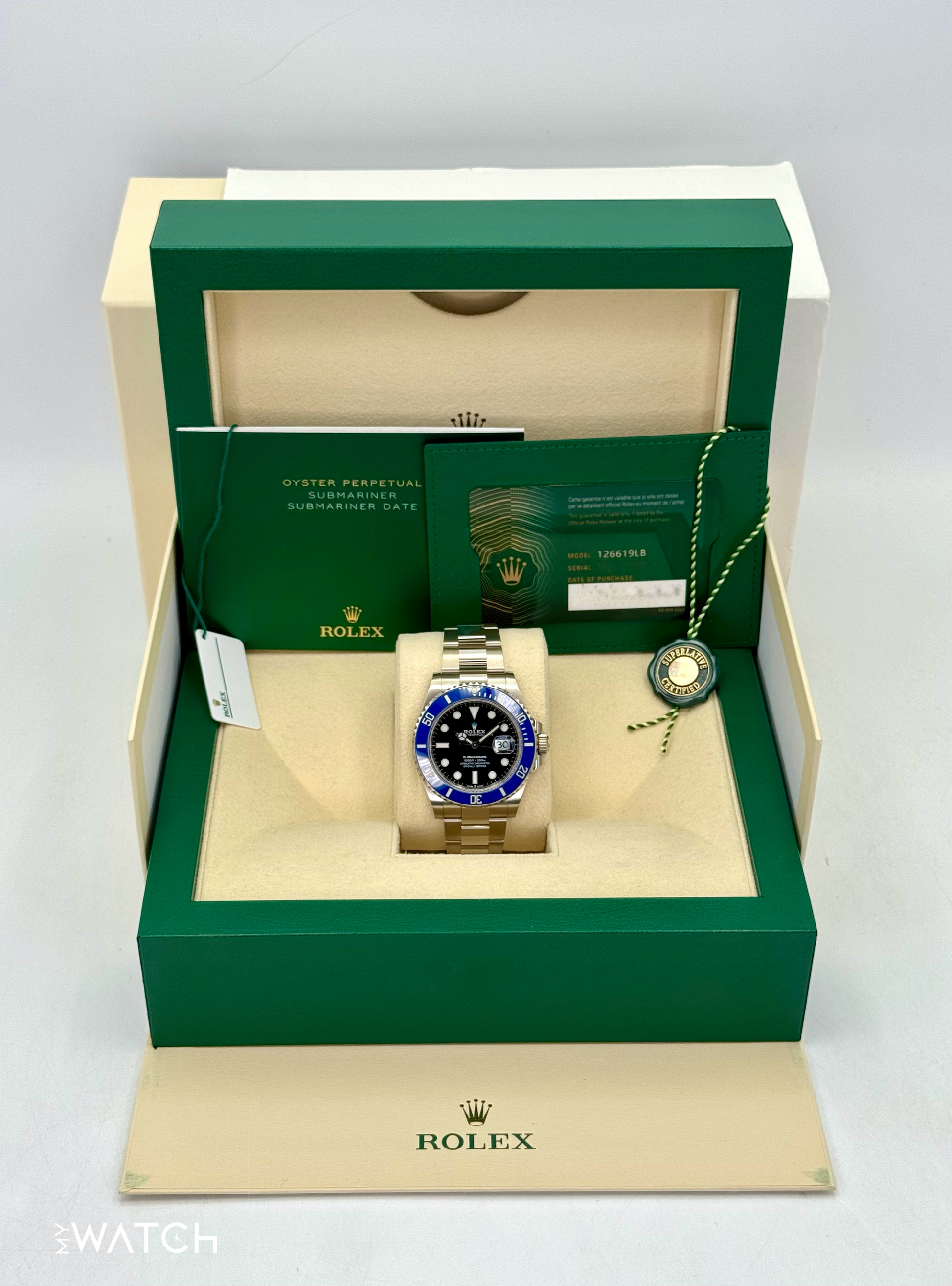 NEW 2022 Rolex Submariner “Cookie Monster ” 41mm 126619LB White Gold Black Dial - MyWatchLLC