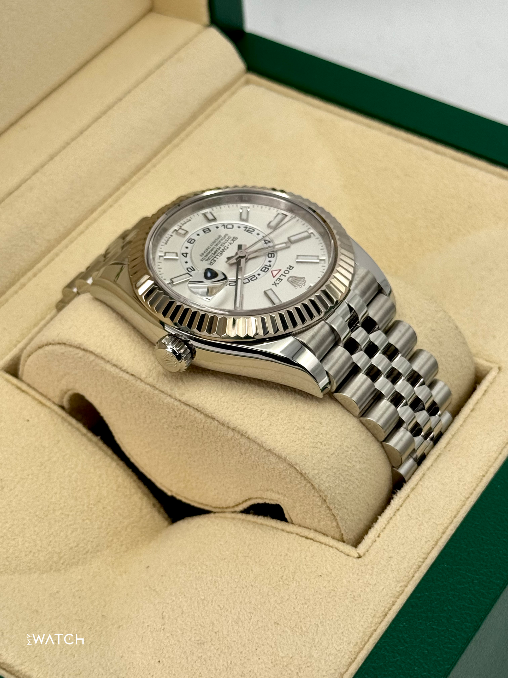 2025 Rolex Sky-Dweller 42mm 336934 Stainless Steel Jubilee White Dial - MyWatchLLC
