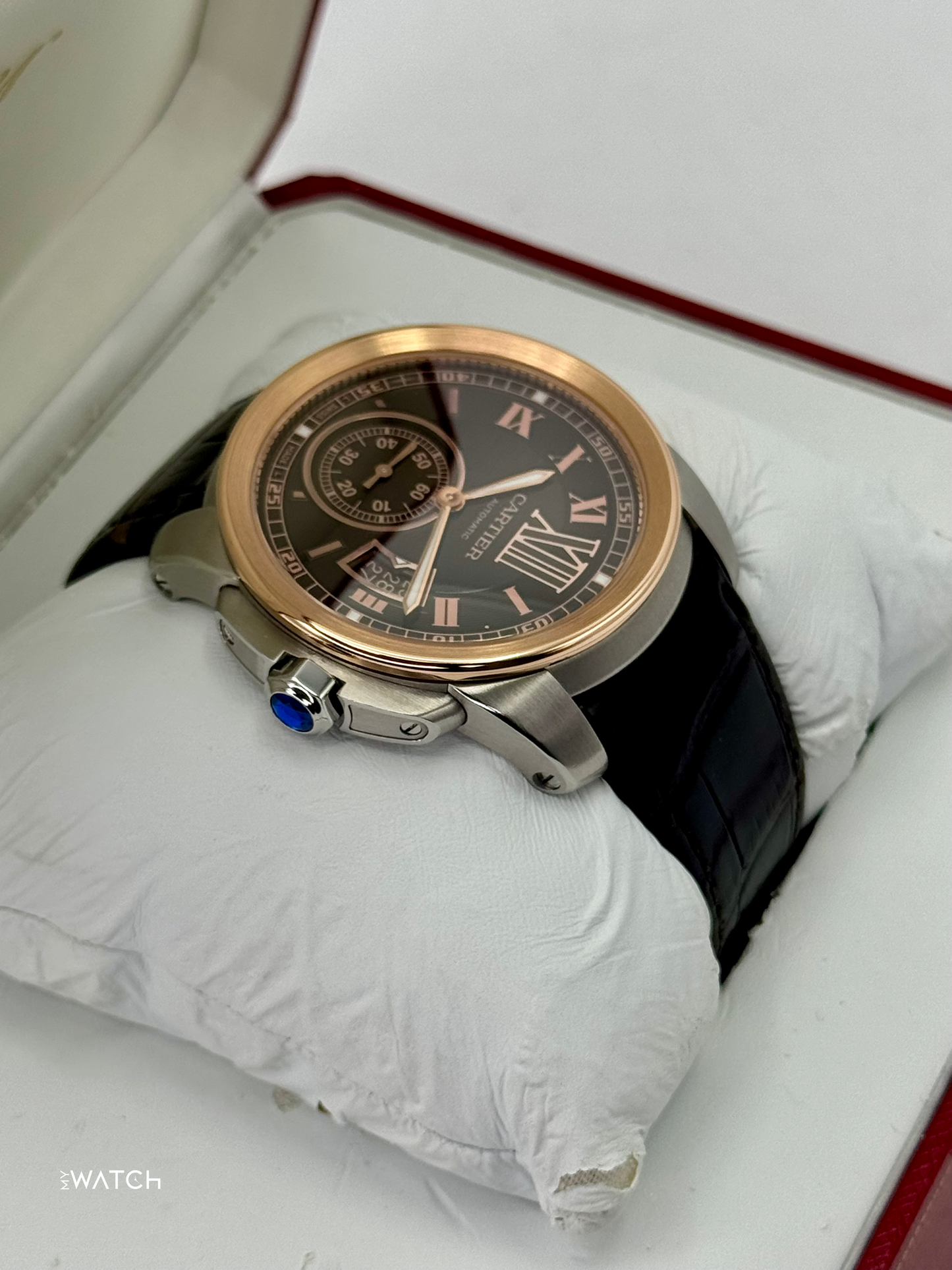 2012 Cartier Calibre De Cartier 42mm W7100051 Two-Tone Brown Dial
