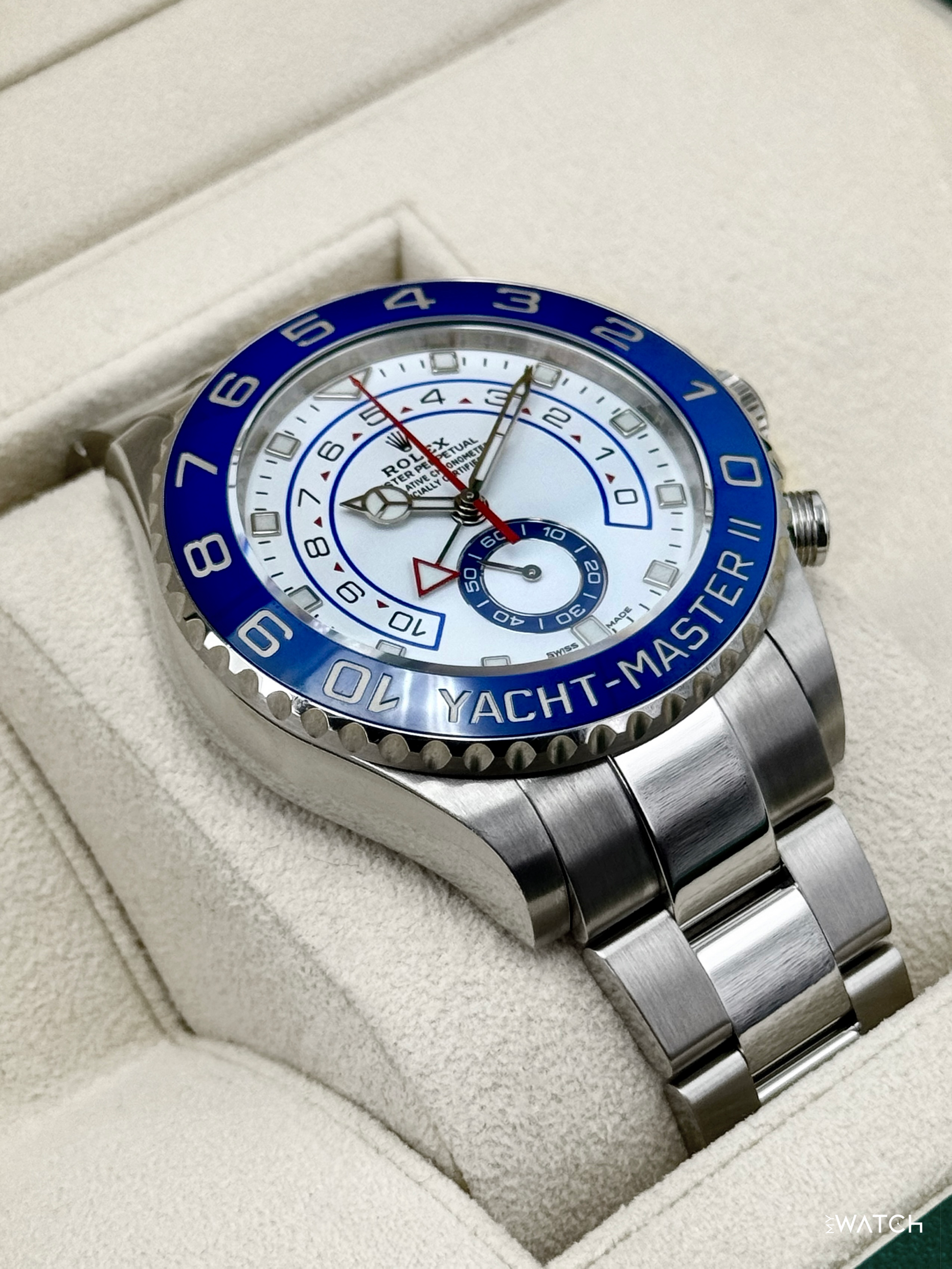 2019 Rolex Yacht-Master II 44mm 116680 Stainless Steel White Dial - MyWatchLLC