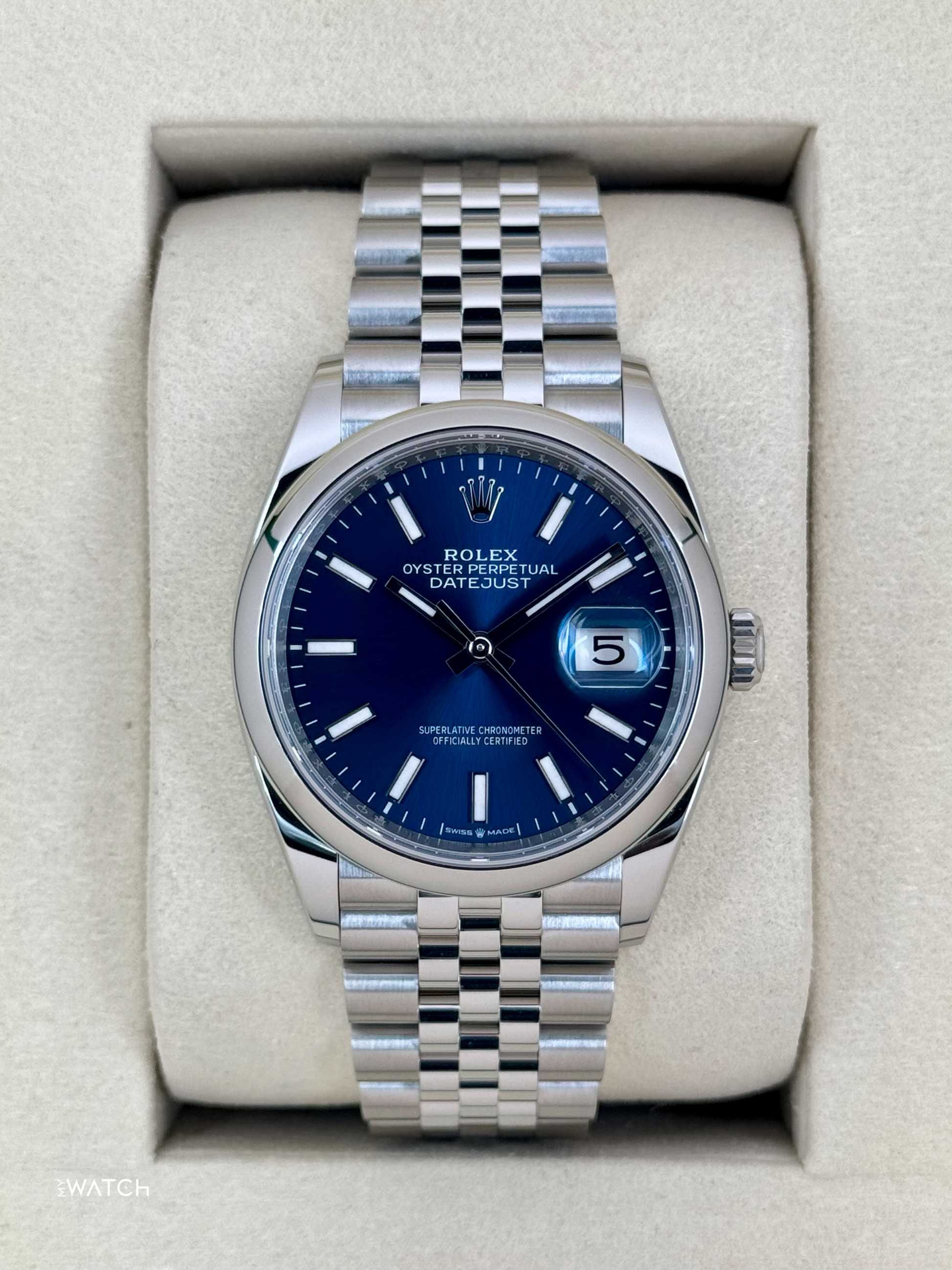 NEW 2025 Rolex Datejust 36mm 126200 Stainless Steel Jubilee Blue Dial - MyWatchLLC