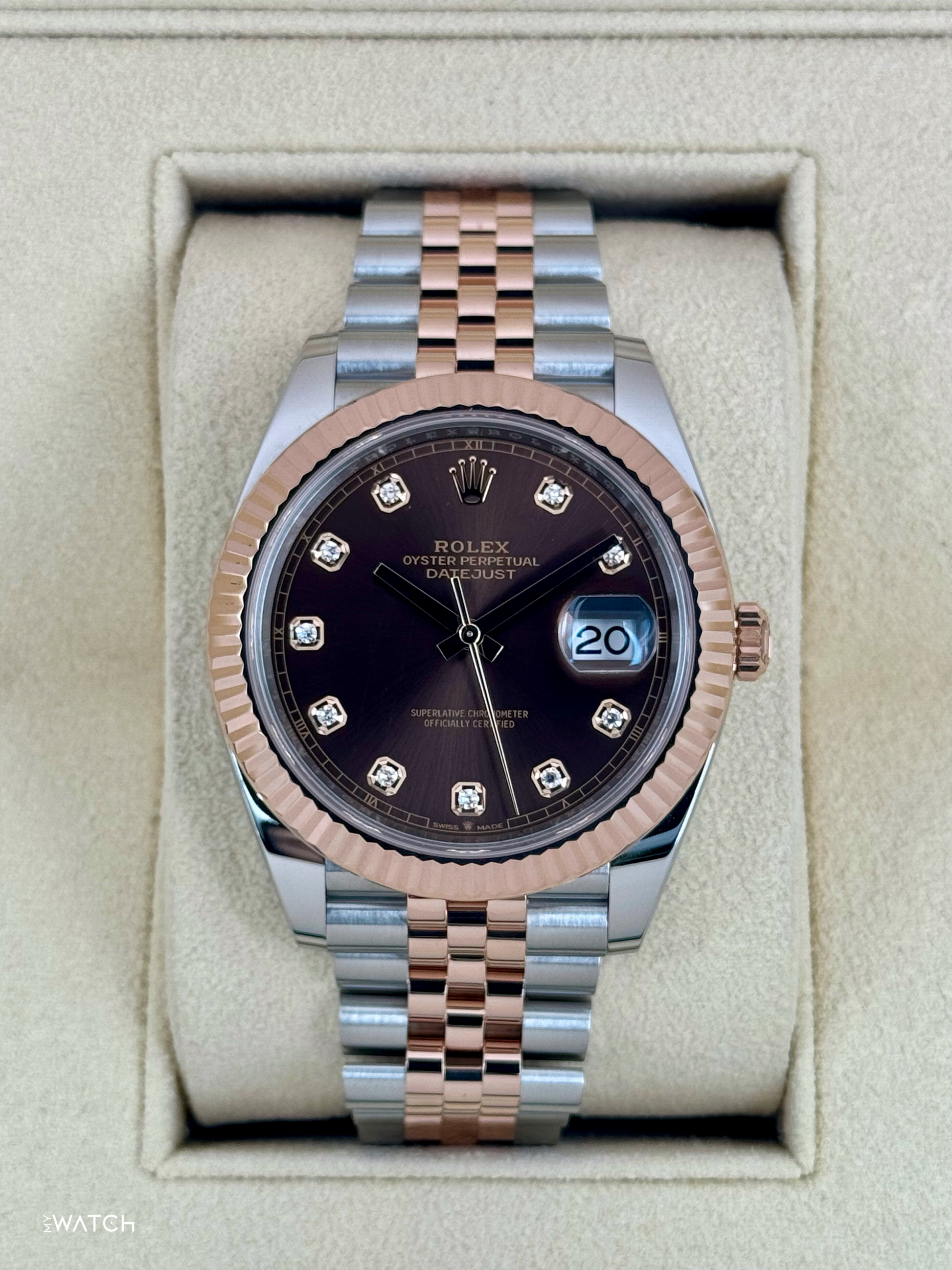 2023 Rolex Datejust 41mm 126331 Two-Tone Jubilee Chocolate Diamond Dial - MyWatchLLC
