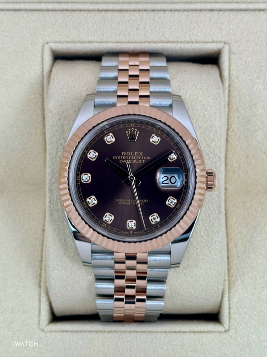 2023 Rolex Datejust 41mm 126331 Two-Tone Jubilee Chocolate Diamond Dial - MyWatchLLC