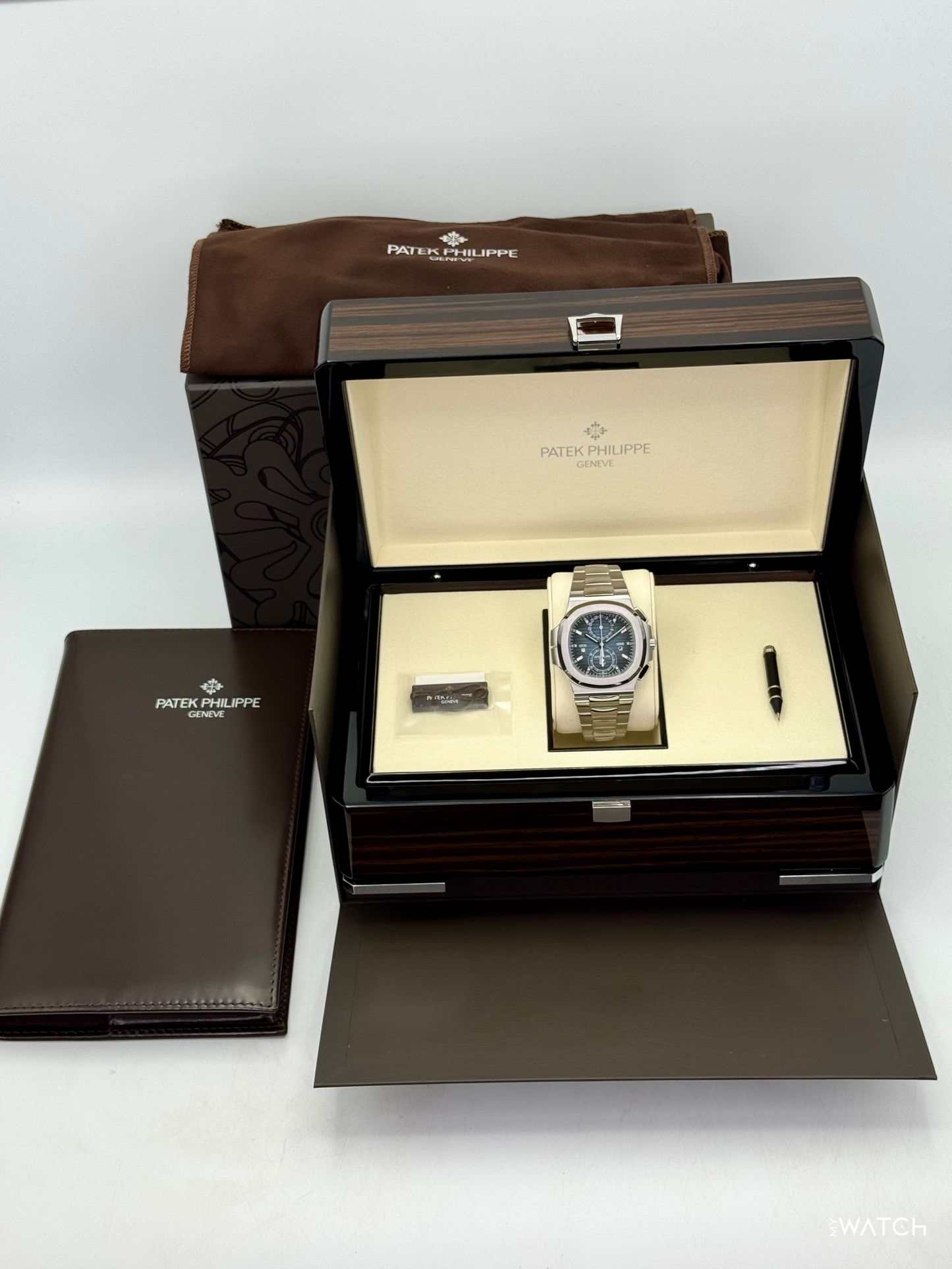 NEW 2026 Patek Philippe Nautilus Travel Time Chrono 40.5mm 5990 Blue-Noir Dial - MyWatchLLC