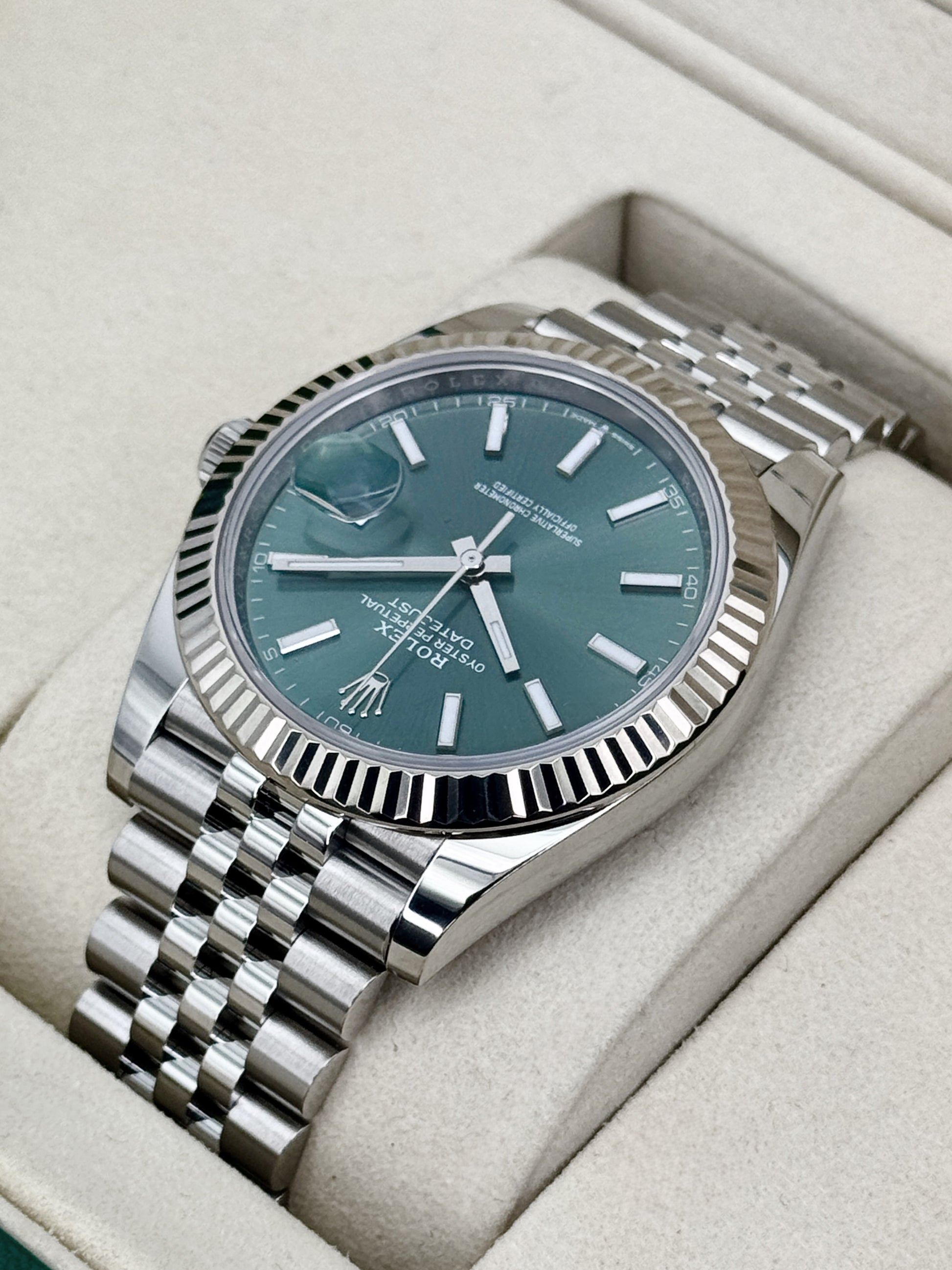 NEW 2026 Rolex Datejust 41mm 126334 Jubilee Mint Green Dial Stickered - MyWatchLLC