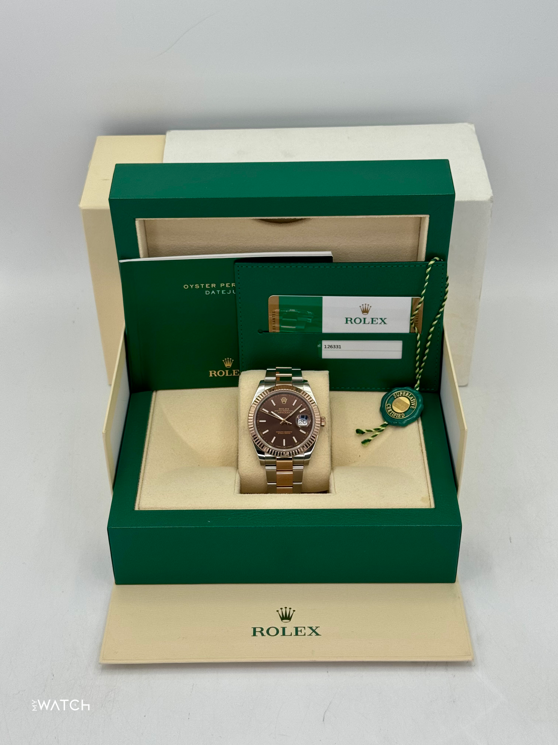 2017 Rolex Datejust 41mm 126331 Two-Tone Rose Gold Chocolate Dial - MyWatchLLC