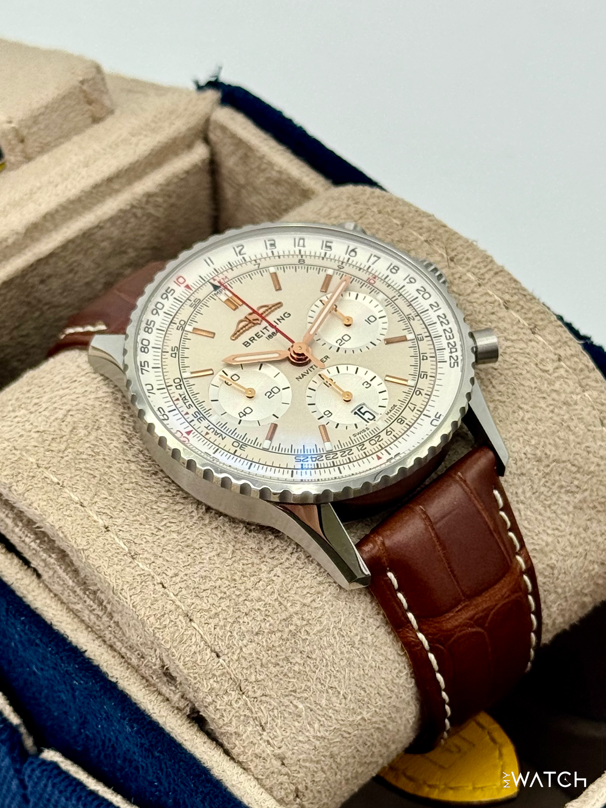 2024 Breitling Navitimer Chronograph B01 41mm AB0139 Stainless Steel Silver Dial - MyWatchLLC