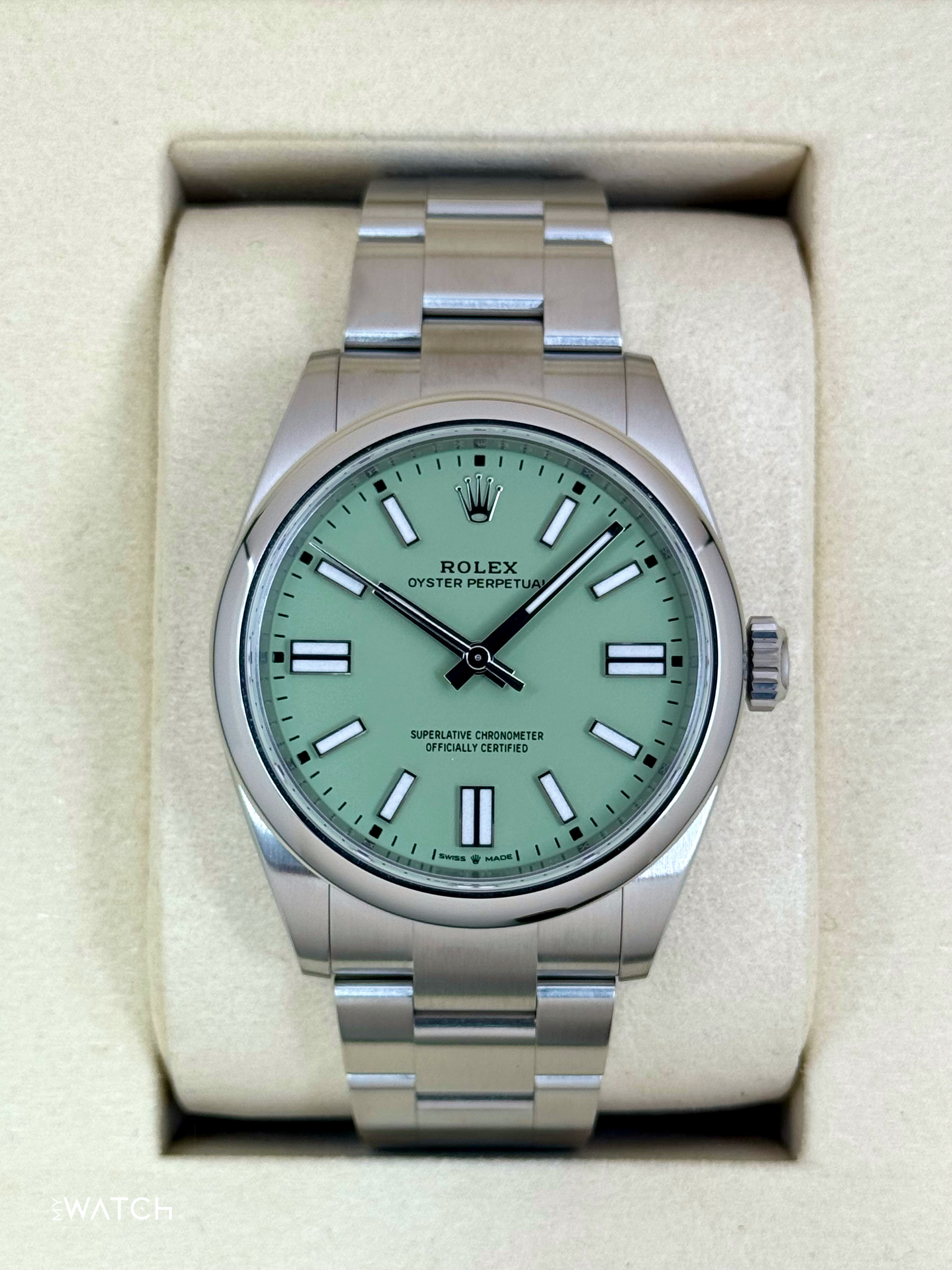NEW 2025 Rolex Oyster Perpetual 41mm 134300 Pistachio Dial - MyWatchLLC
