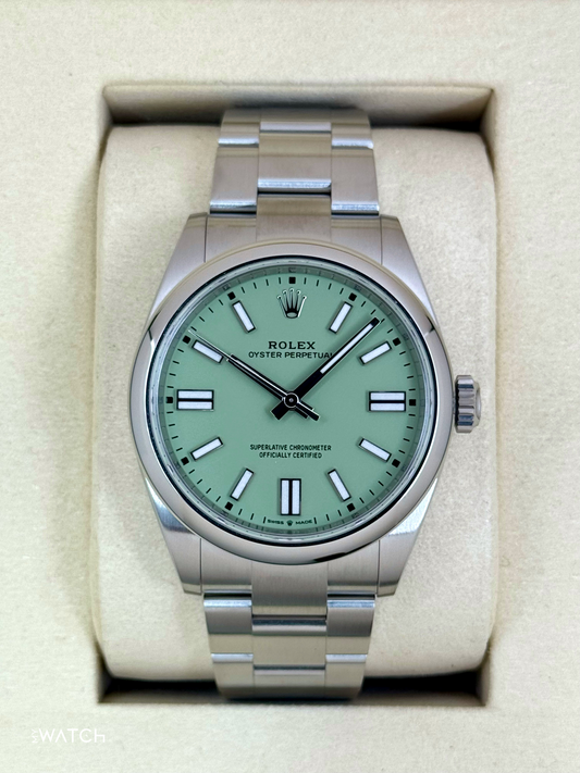 NEW 2025 Rolex Oyster Perpetual 41mm 134300 Pistachio Dial - MyWatchLLC