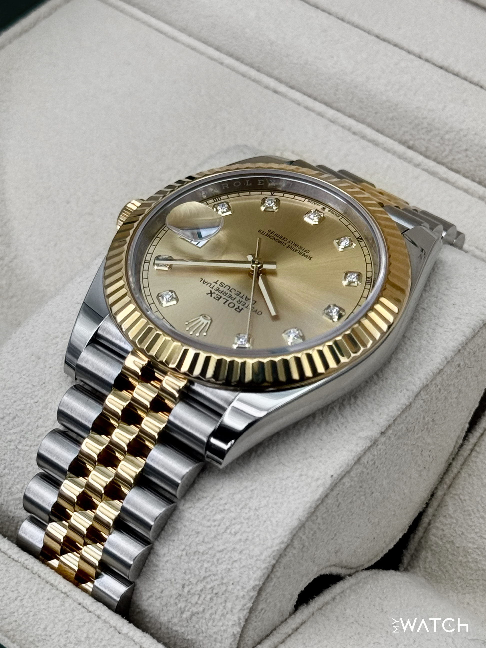 2023 Rolex Datejust 41mm 126333 Two-Tone Jubilee Champagne Diamond Dial - MyWatchLLC