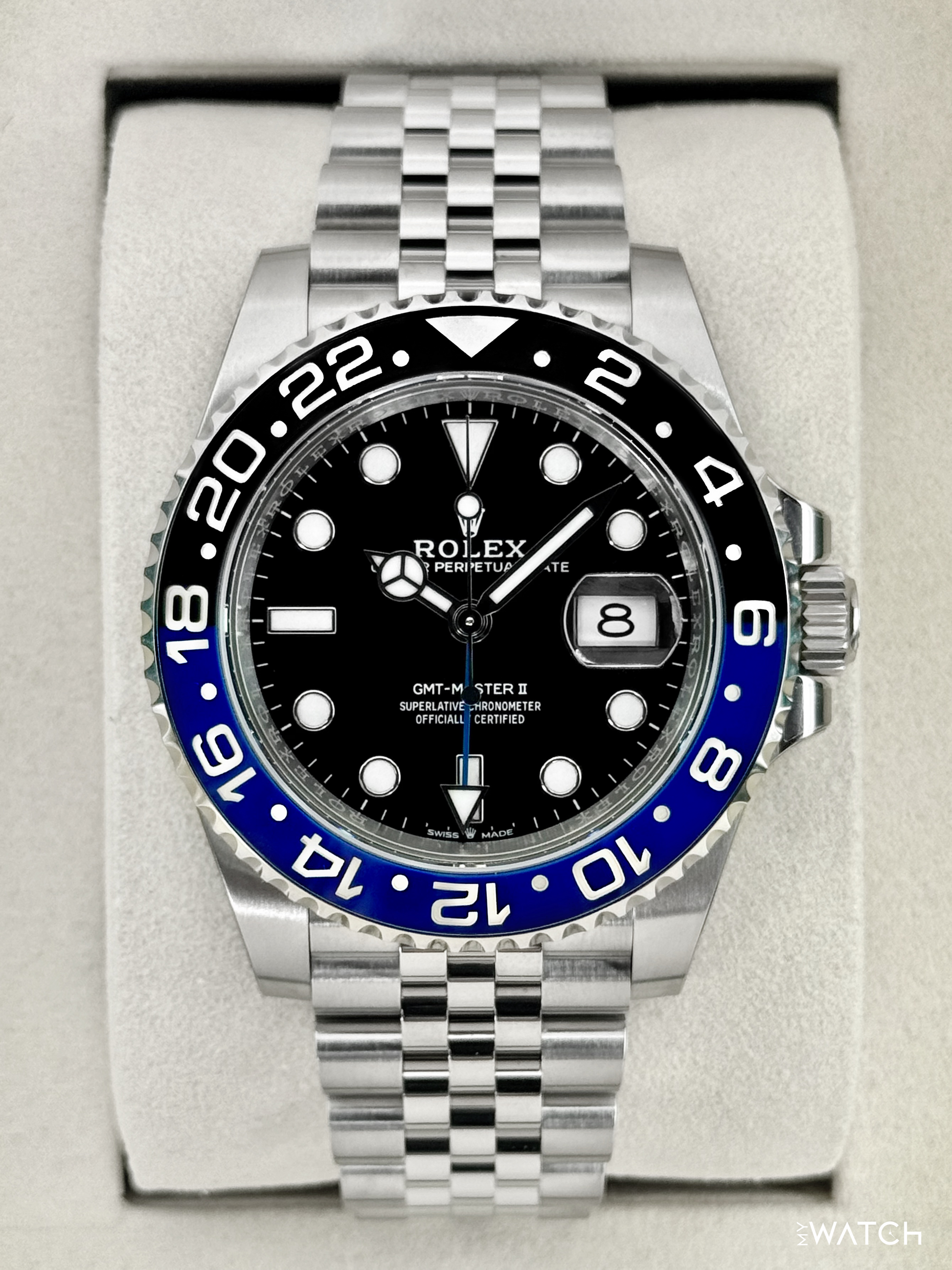 NEW 2026 Rolex GMT-Master II "Batgirl" 40mm 126710BLNR Jubilee (STICKERED) - MyWatchLLC