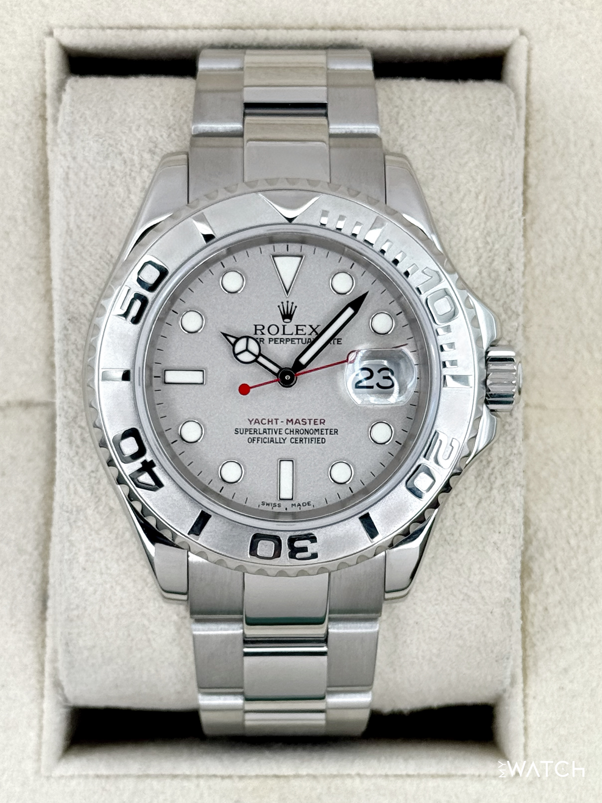 2004 Rolex Yacht-Master 40mm 16622 Stainless Steel Oyster Platinum Bezel and Dial - MyWatchLLC