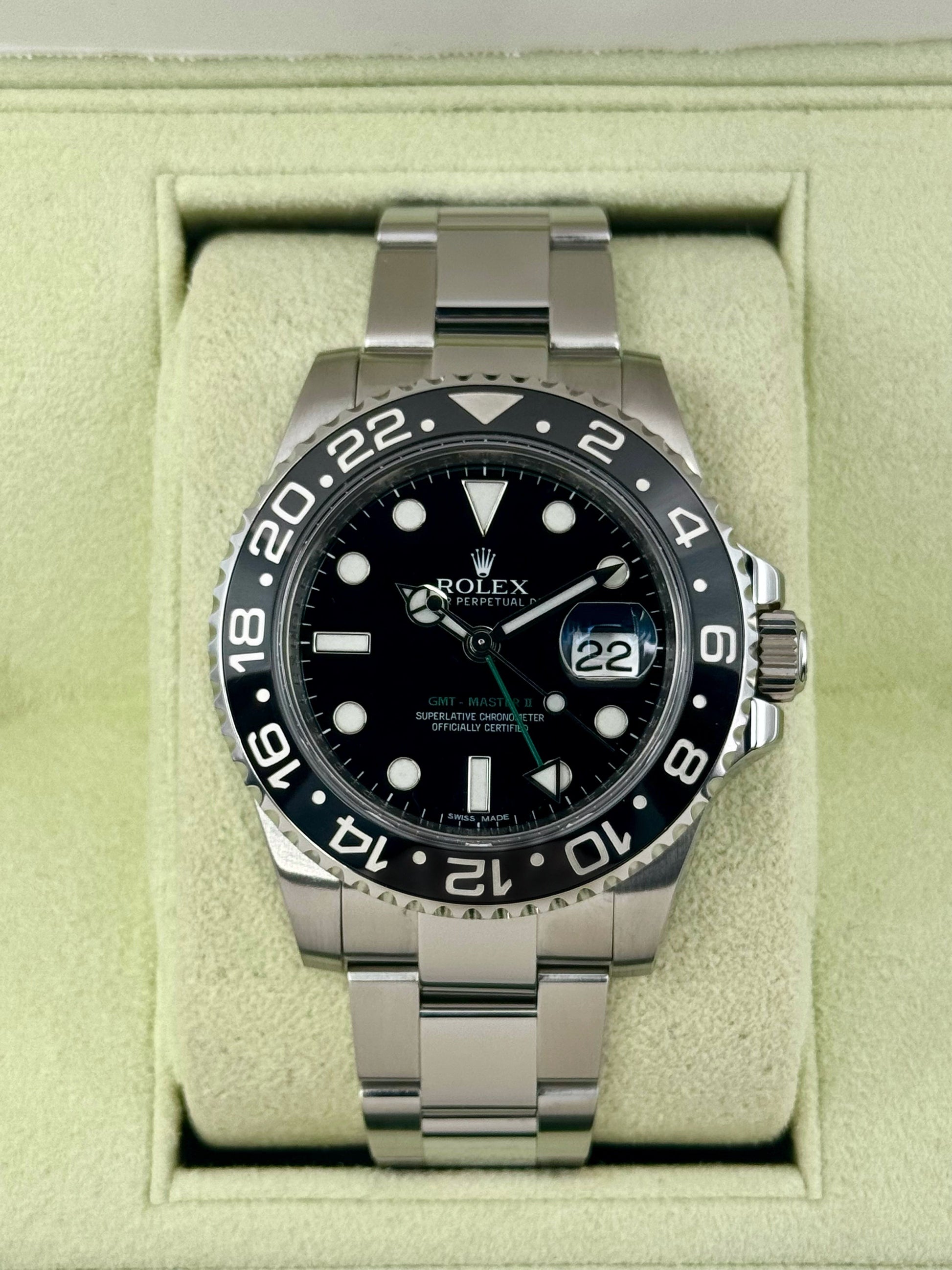2012 Rolex GMT-Master II 40mm 116710LN Stainless Steel Black Dial - MyWatchLLC