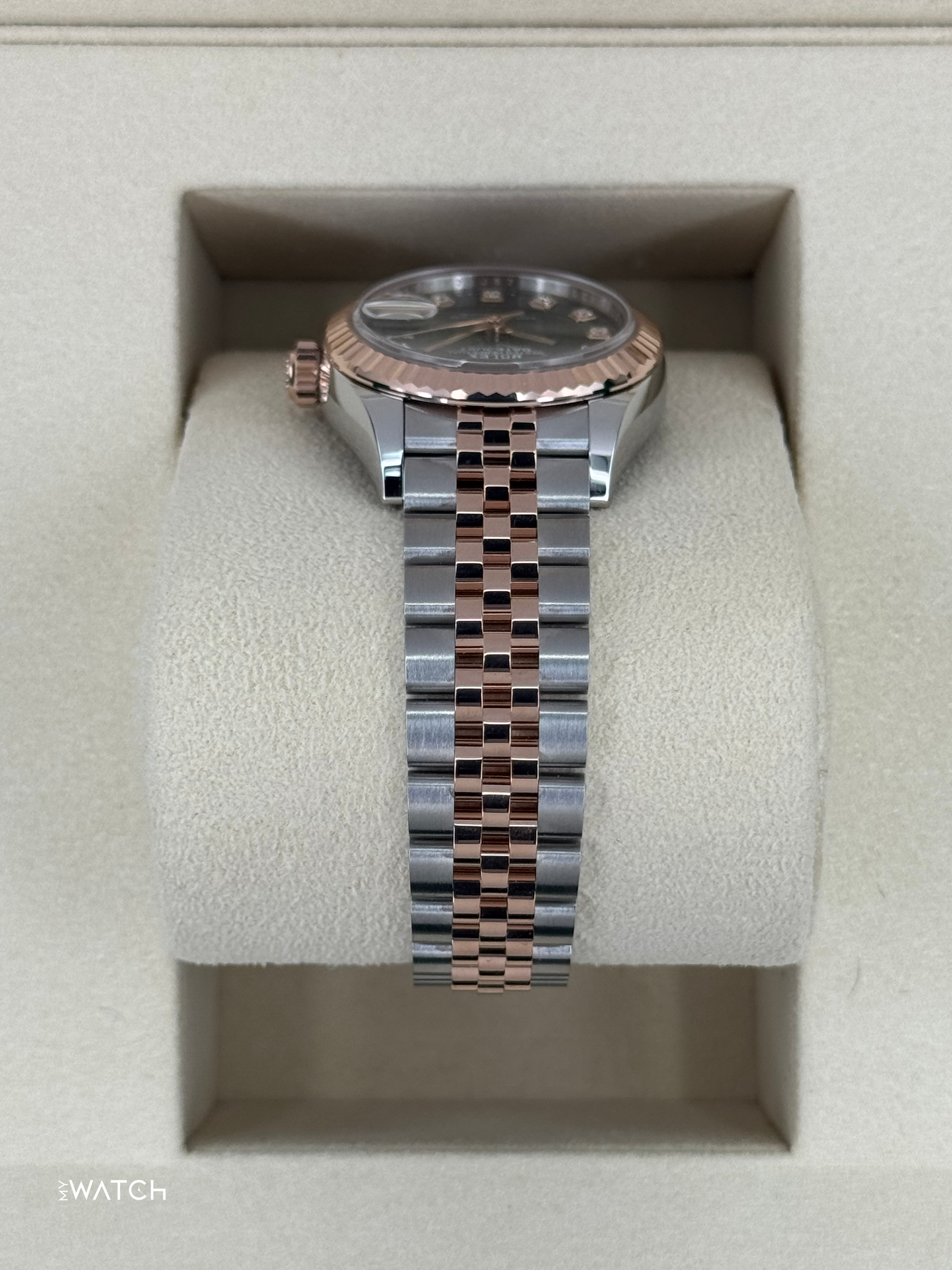 NEW 2025 Rolex Ladies Datejust 28mm 279171 Two-Tone Green Diamond Dial - MyWatchLLC