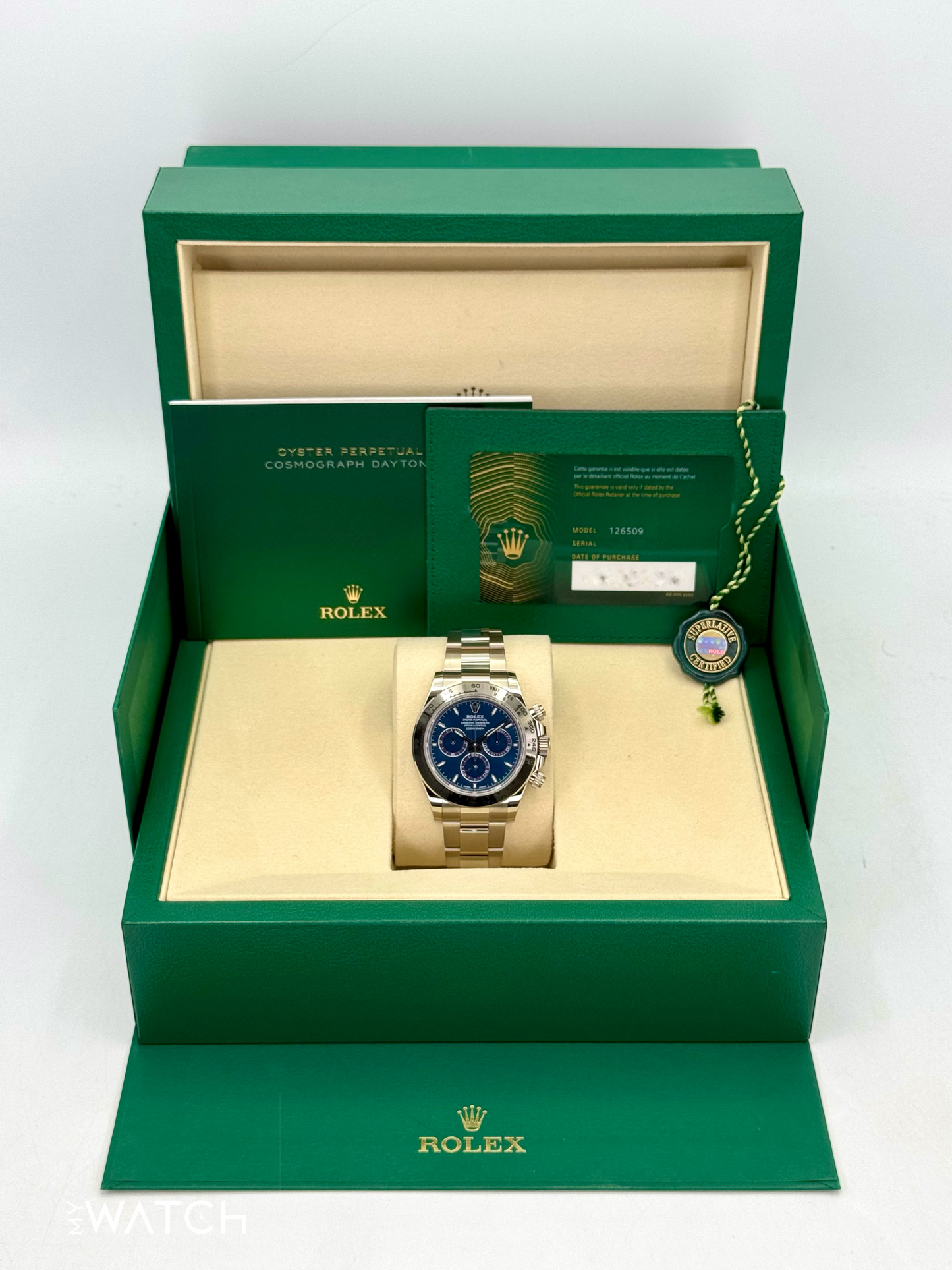 NEW 2025 Rolex Daytona 40mm 126509 White Gold Blue Dial