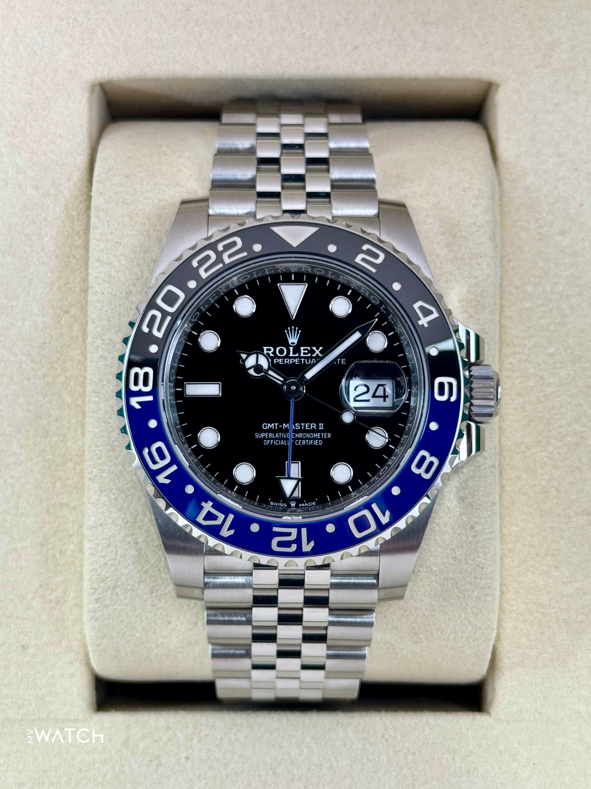 NEW 2025 Rolex GMT-Master II "Batgirl" 40mm 126710BLNR Jubilee (STICKERED) - MyWatchLLC