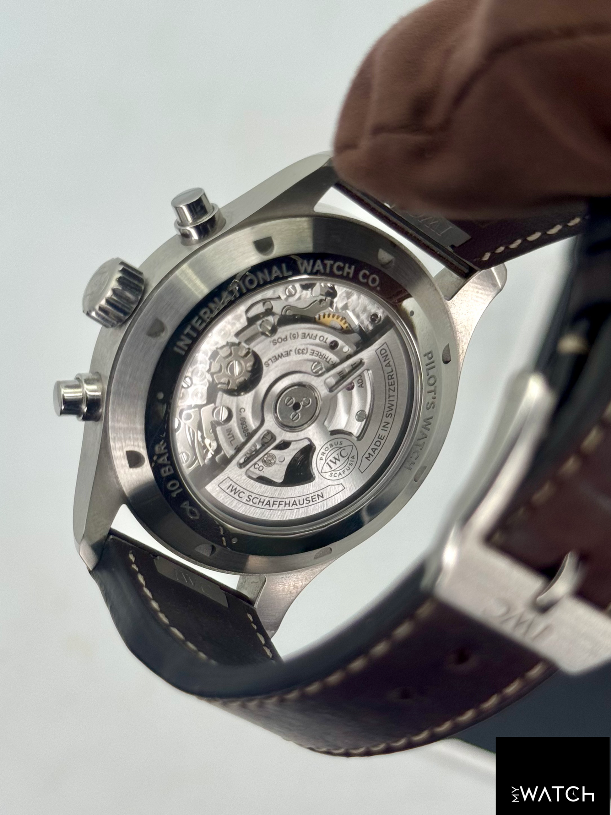 2025 IWC Pilot's Watch Chronograph 43mm IW378005 Steel Green Dial - MyWatchLLC