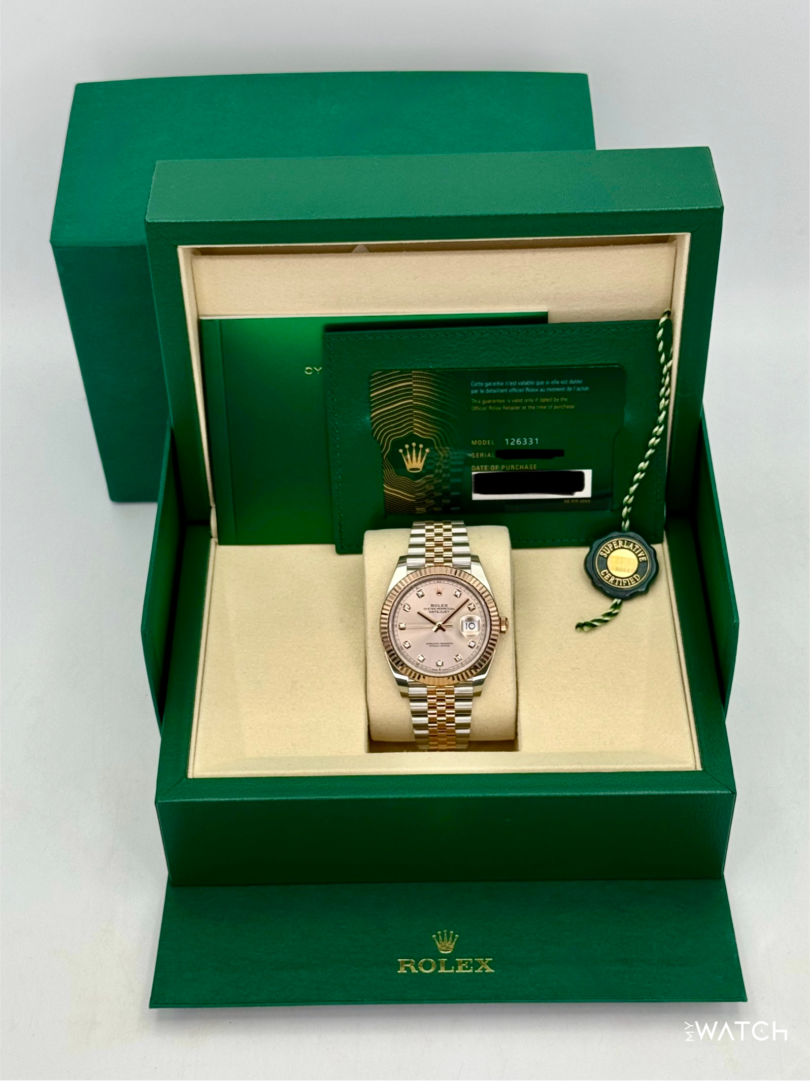 2025 Rolex Datejust 41mm 126331 Two-Tone Jubilee Sundust Diamond Dial - MyWatchLLC