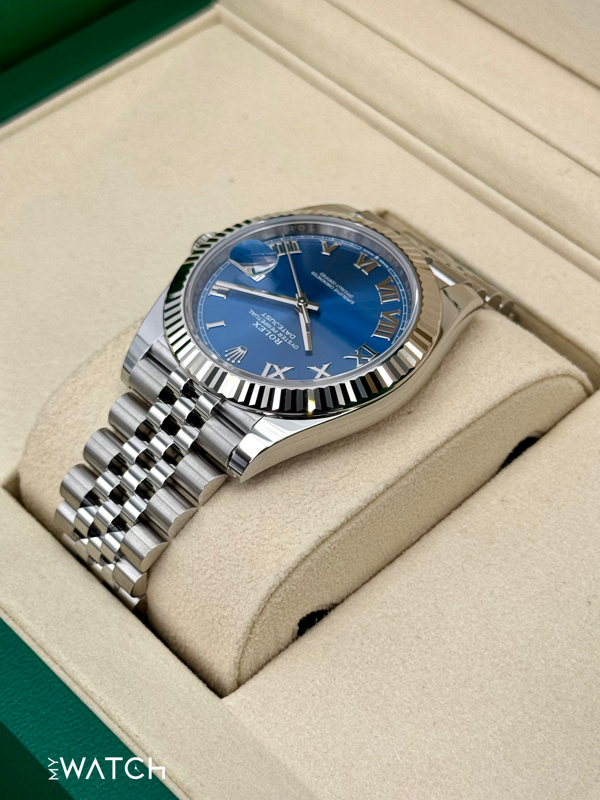 NEW 2025 Rolex Datejust 41mm 126334 Jubilee Blue Roman Numeral Dial - MyWatchLLC