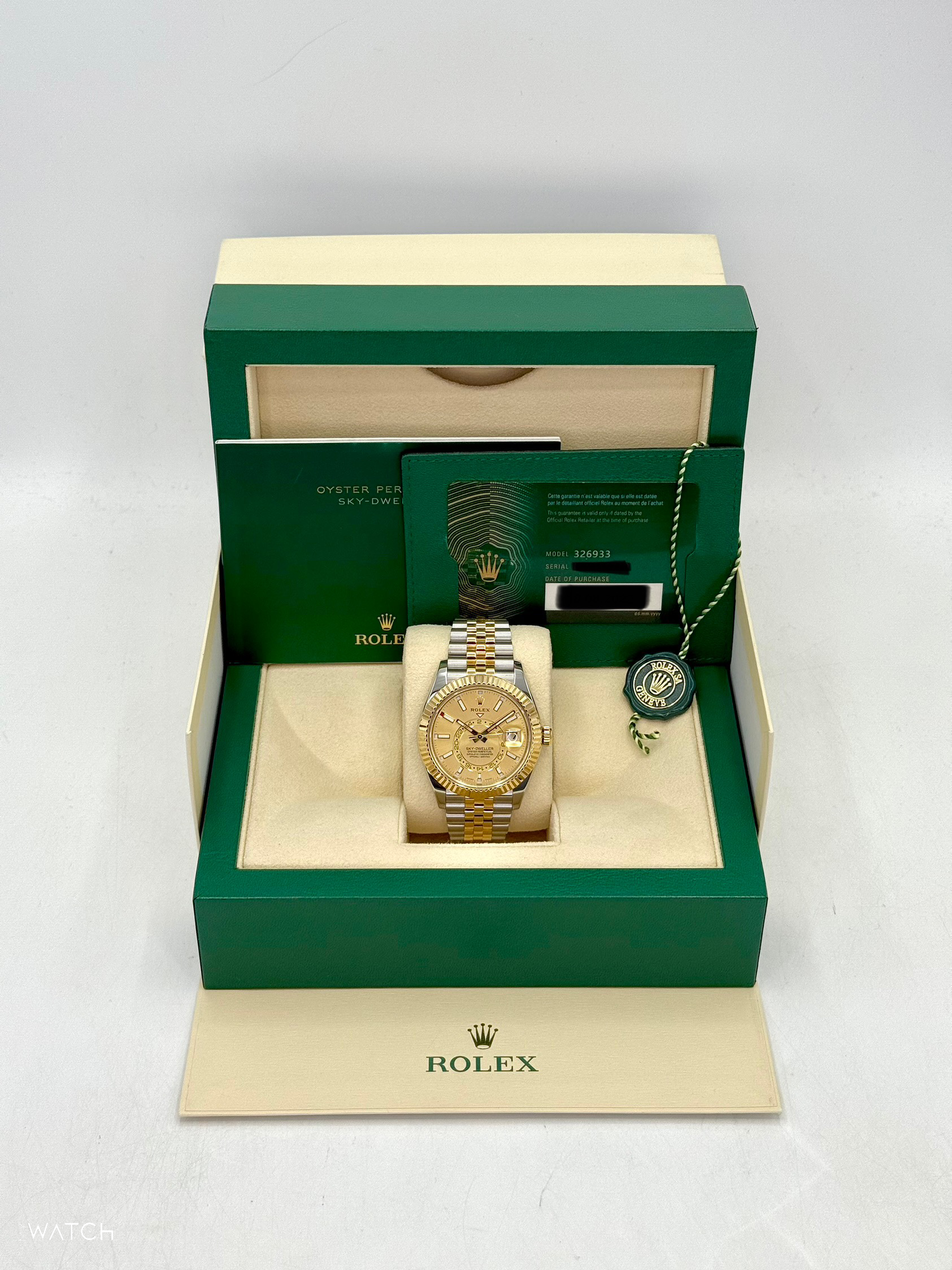 2022 Rolex Sky-Dweller 42mm 326933 Two-Tone Jubilee Champagne Dial - MyWatchLLC