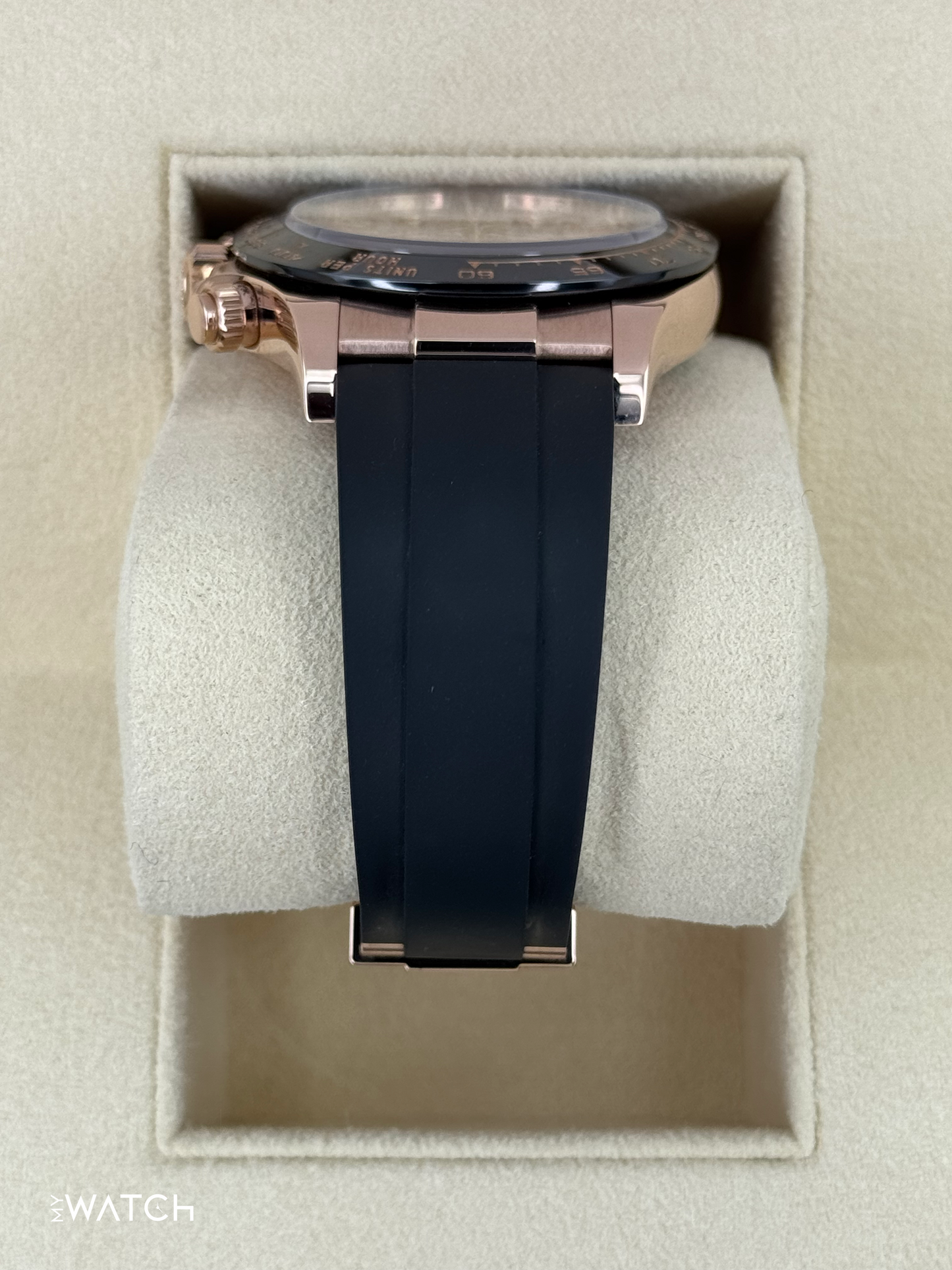 2022 Rolex Daytona 40mm 116515LN Rose Gold Oysterflex Sundust Baguette Dial