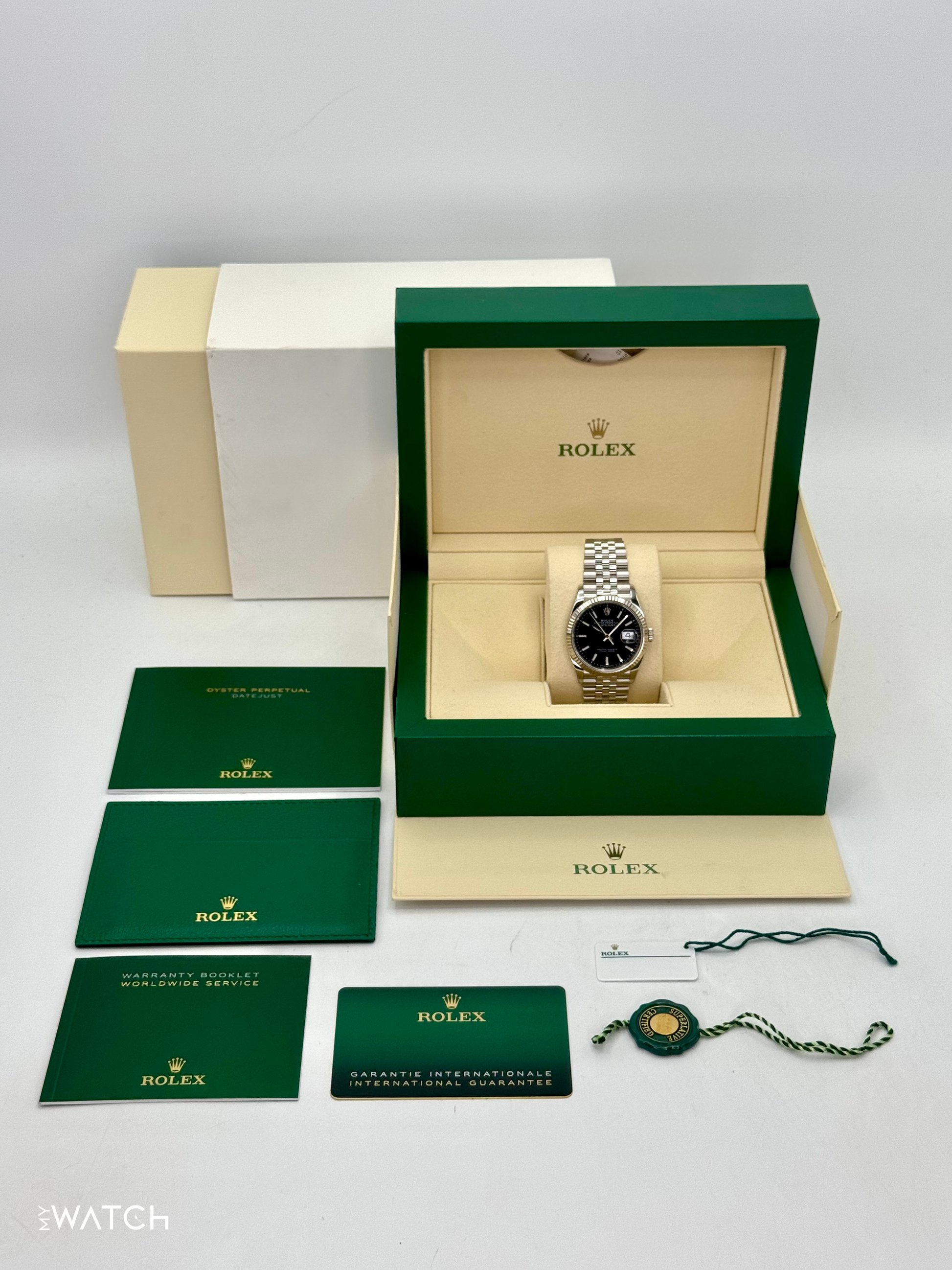 2024 Rolex Datejust 36mm 126234 Stainless Steel Jubilee Black Dial - MyWatchLLC