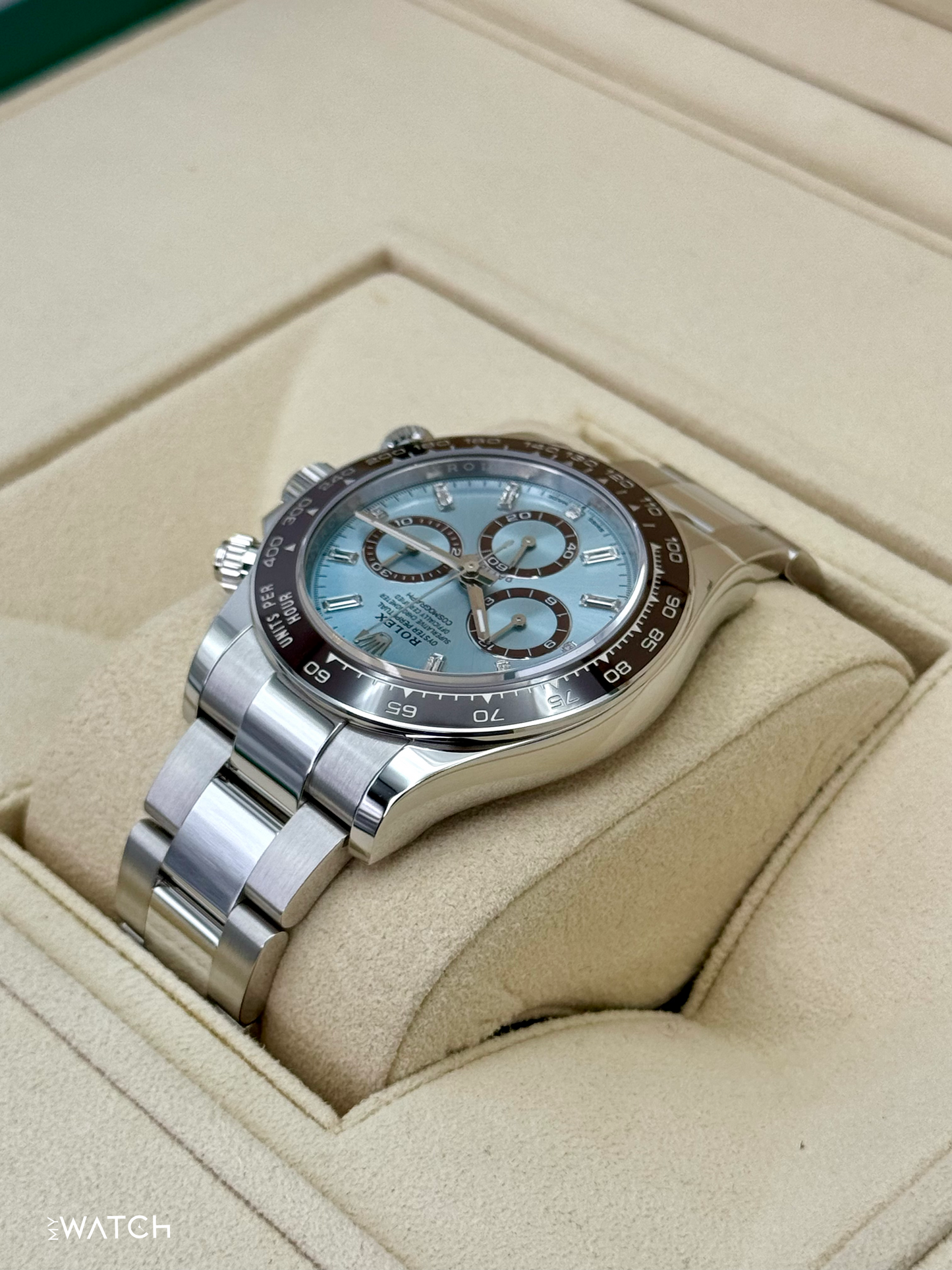 NEW 2025 Rolex Daytona 40mm 126506 Platinum Ice Blue Diamond Baguette Dial