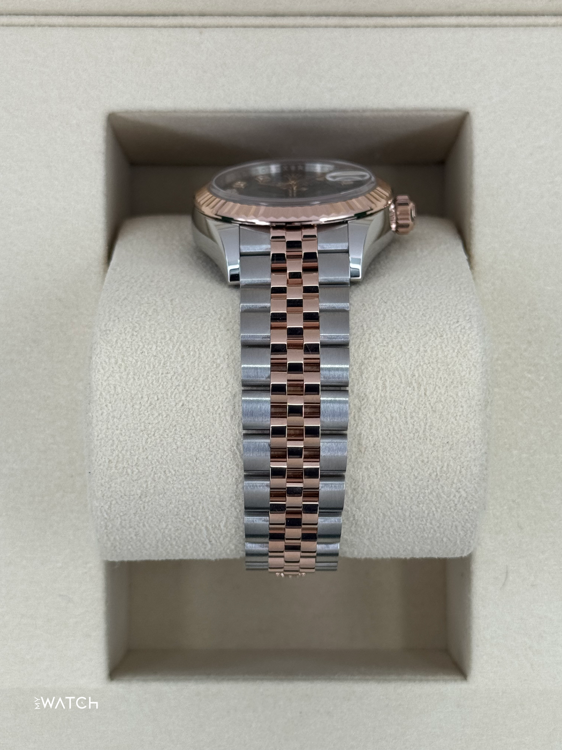 NEW 2025 Rolex Ladies Datejust 28mm 279171 Two-Tone Green Diamond Dial - MyWatchLLC