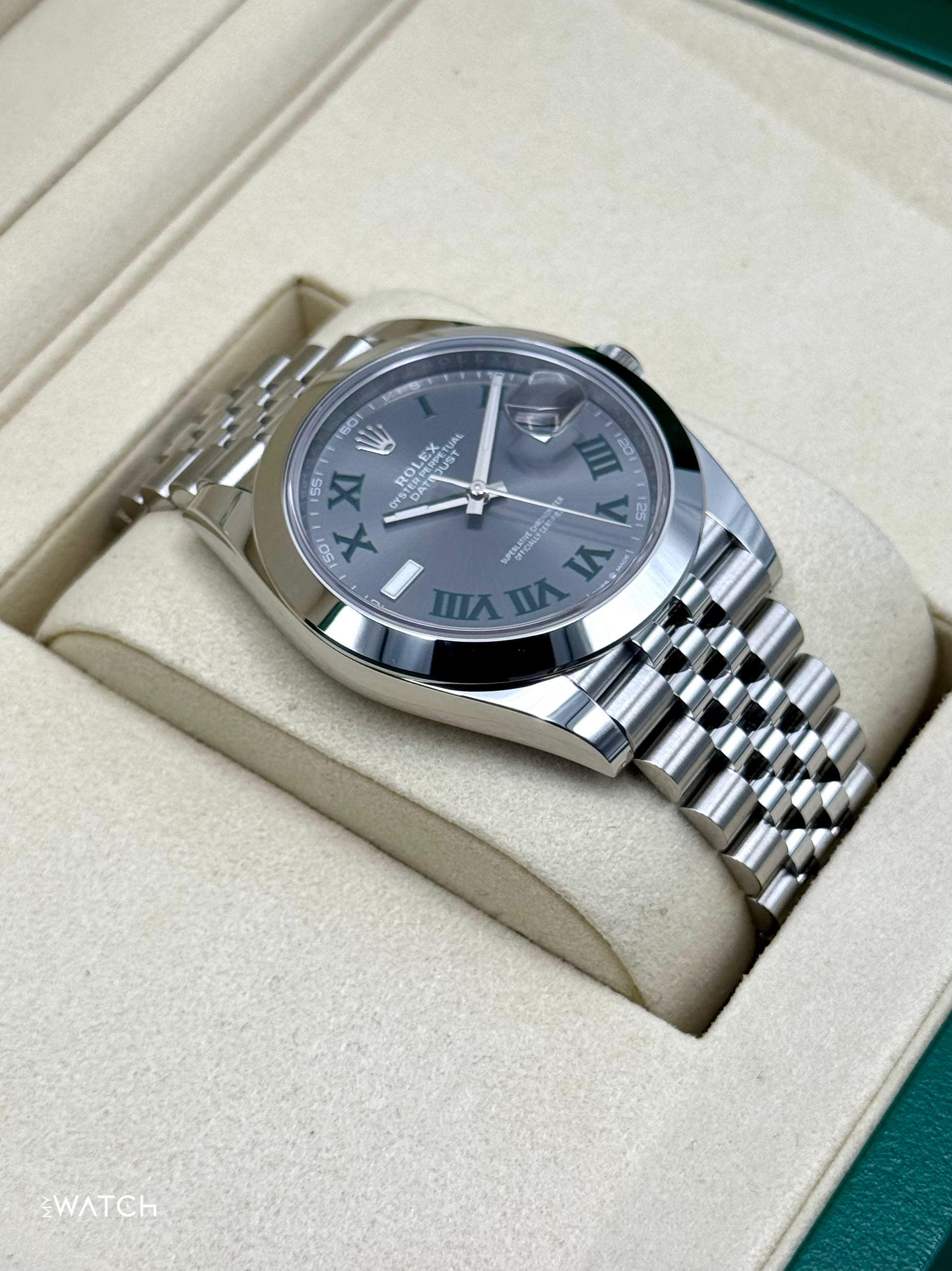 NEW 2025 Rolex Datejust 41mm 126300 Jubilee Wimbledon Dial - MyWatchLLC