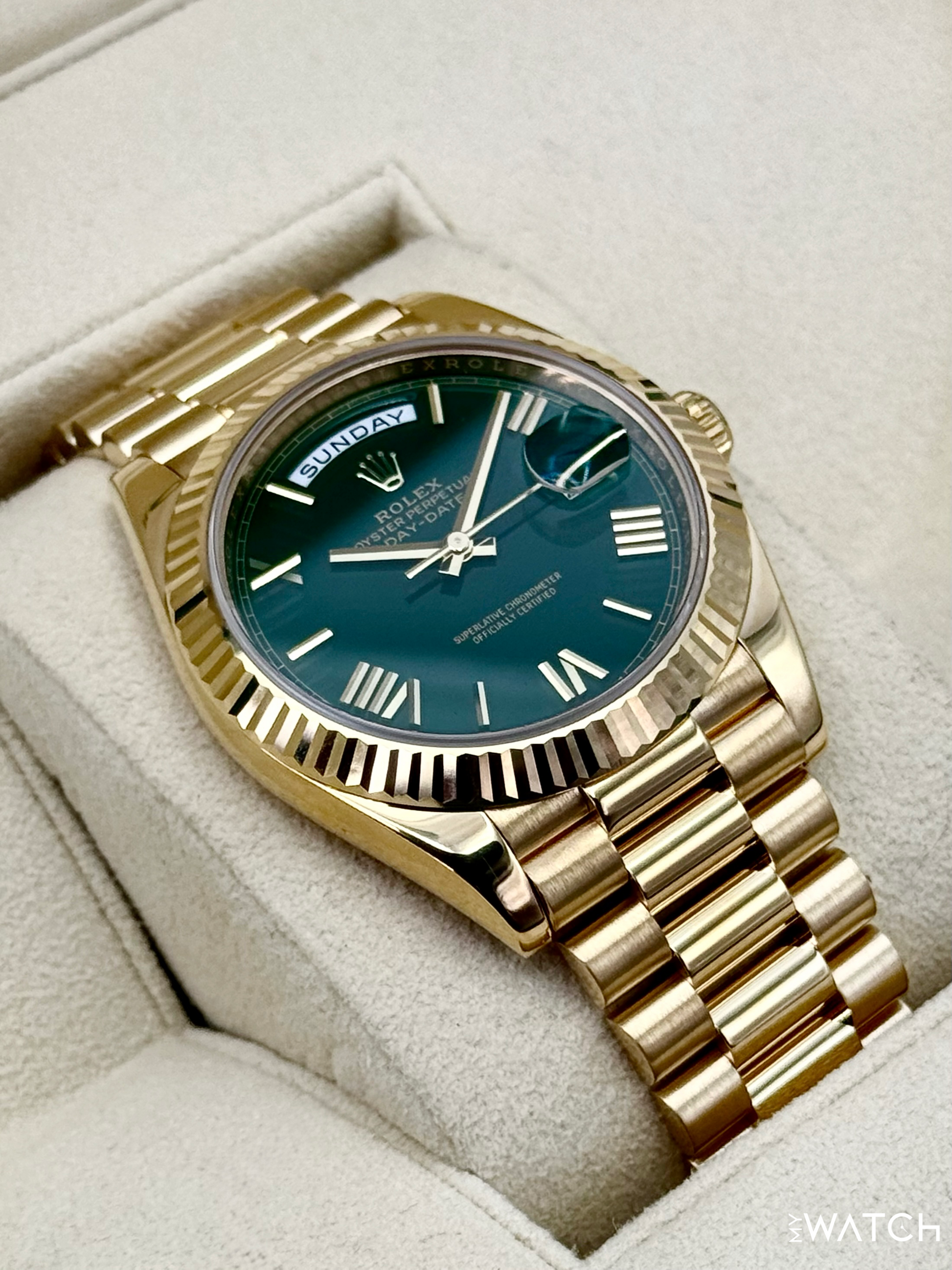 2022 Rolex Day-Date 40mm 228238 Presidential Green Dial - MyWatchLLC
