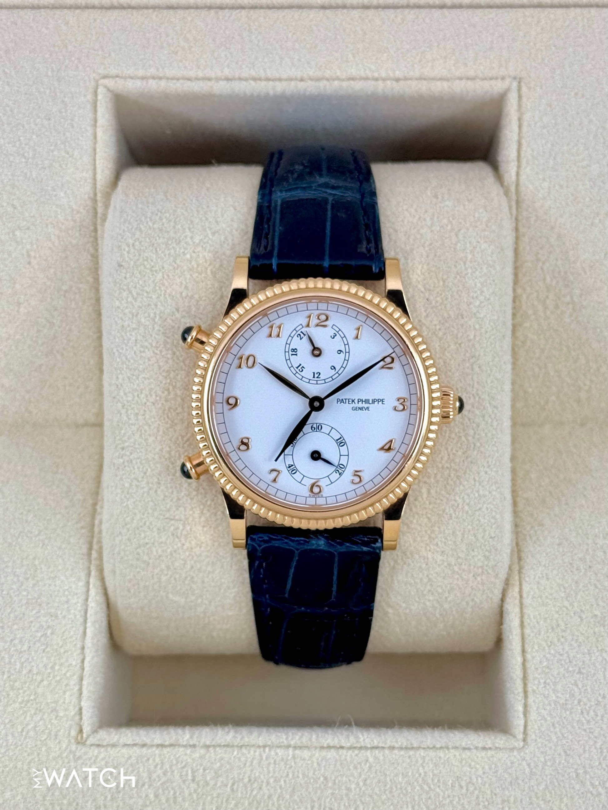 2002 Patek Philippe Travel Time 18k 29mm 4864R Yellow Gold White Dial - MyWatchLLC