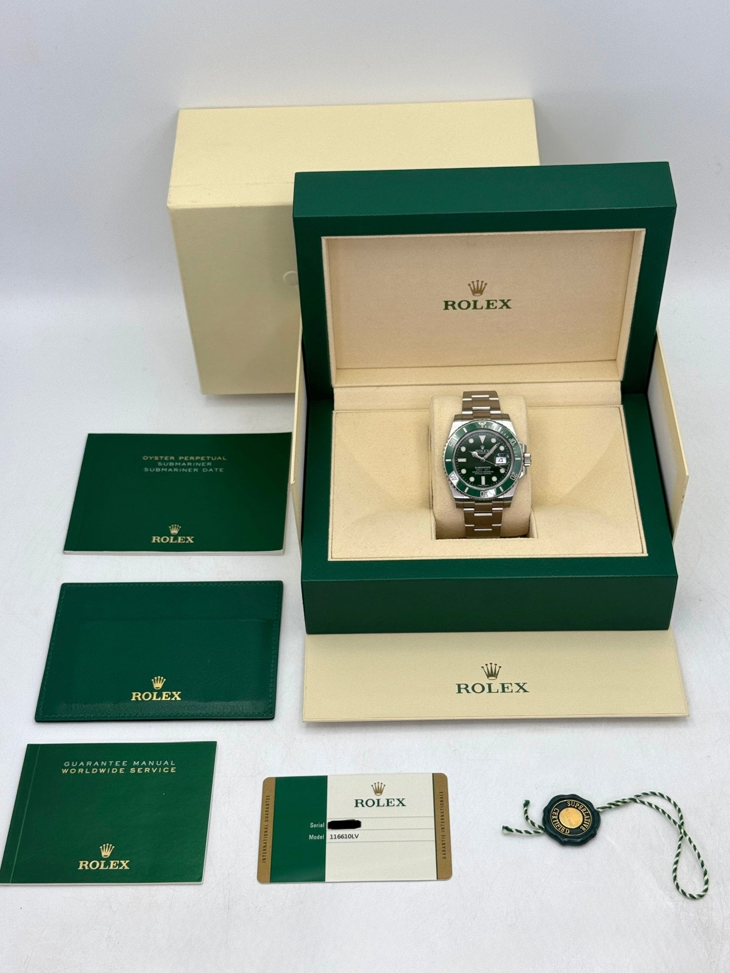 2016 Rolex Submariner Hulk 40mm 116610LV Green Dial