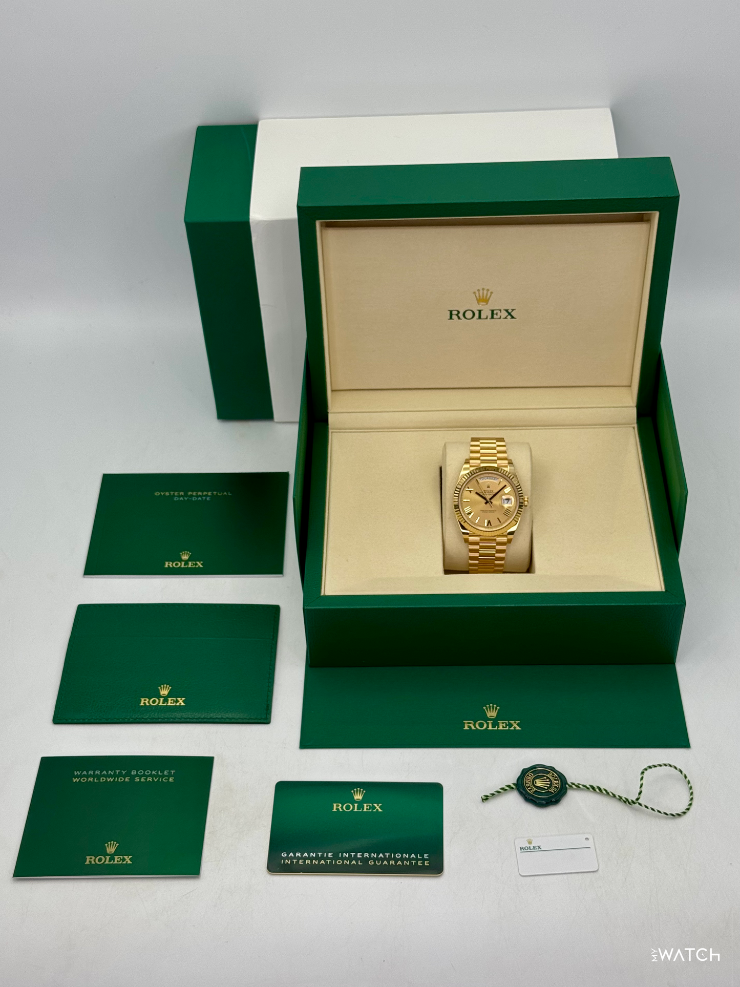 2025 Rolex Day-Date 40mm 228238 Presidential Champagne Roman Numeral Dial - MyWatchLLC