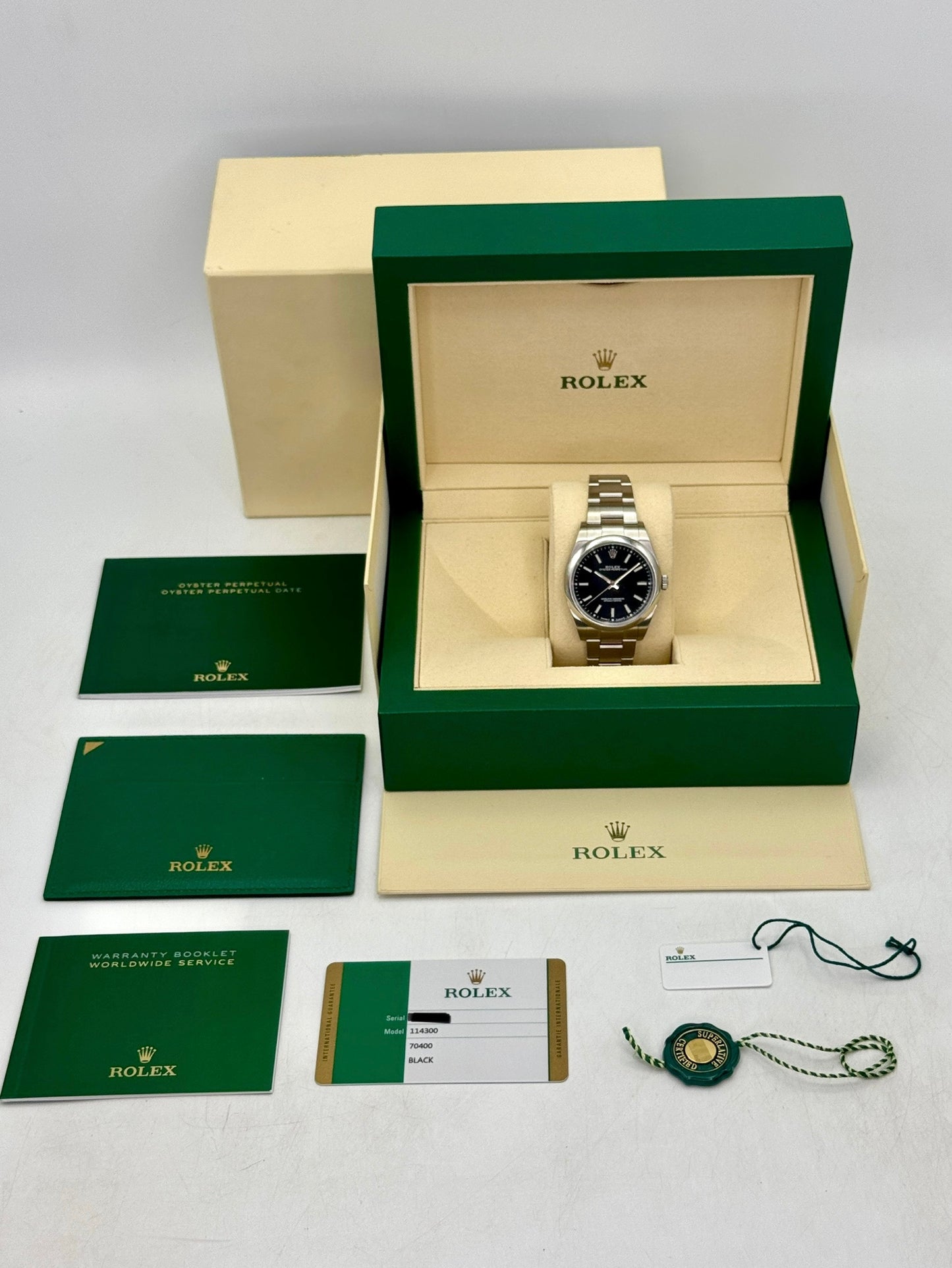 2019 Rolex Oyster Perpetual 39mm 114300 Stainless Steel Black Dial