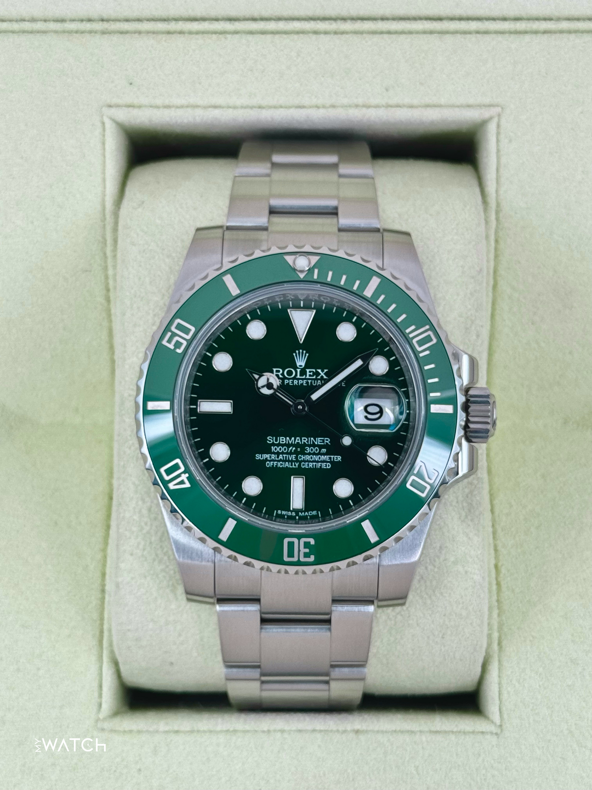 2014 Rolex Submariner "Hulk" 40mm 116610LV Green Dial - MyWatchLLC