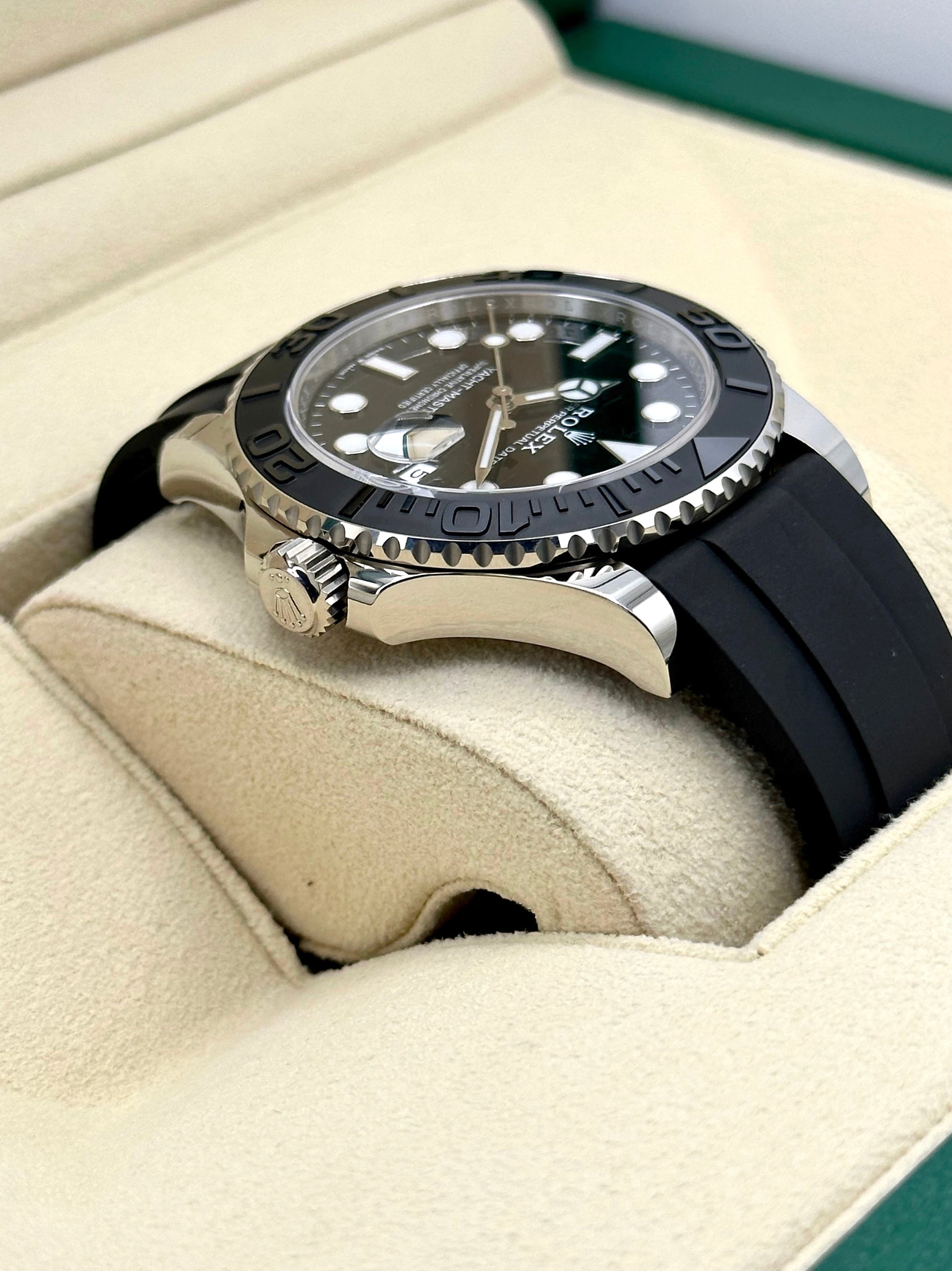 NEW 2023 Rolex Yacht-Master 42 226659 White Gold Oysterflex Black Dial - MyWatchLLC