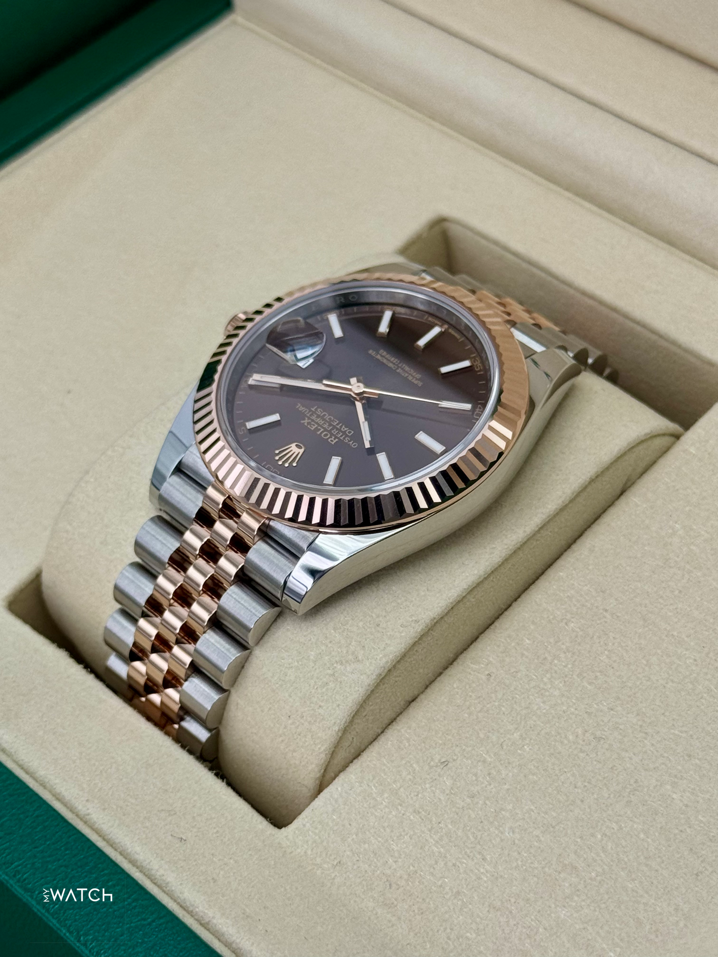 NEW 2025 Rolex Datejust 41mm 126331 Two-Tone Rose Gold Chocolate Dial - MyWatchLLC