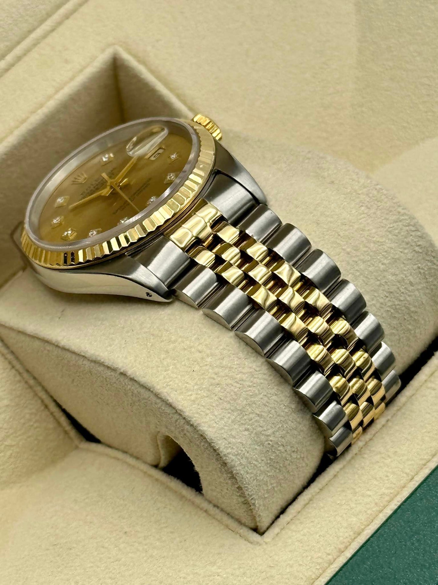 Rolex Datejust 36mm 16233 Two-Tone Champagne Diamond Dial Jubilee - MyWatchLLC