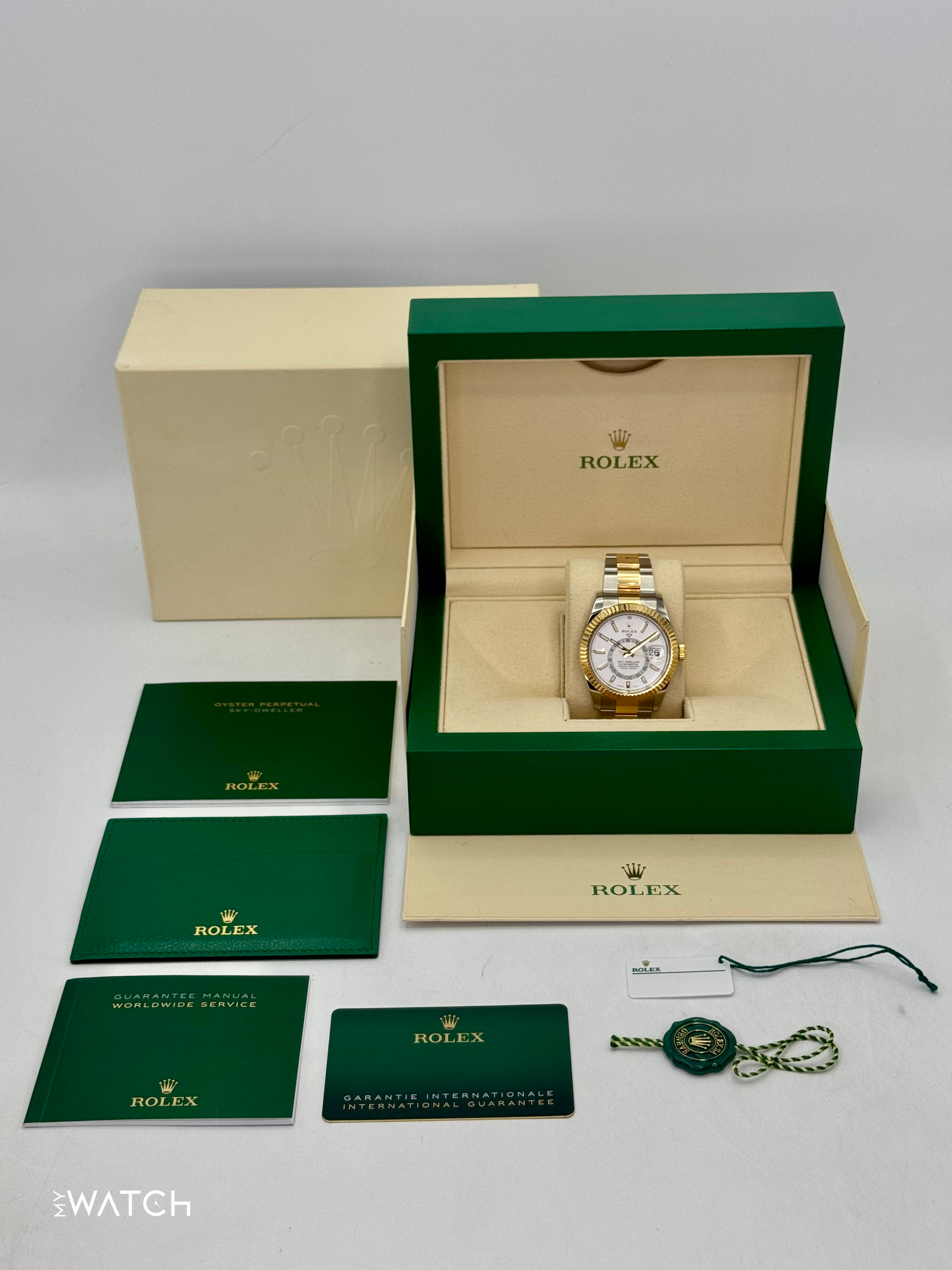 2022 Rolex Sky-Dweller 42mm 326933 Two-Tone Oyster White Dial - MyWatchLLC