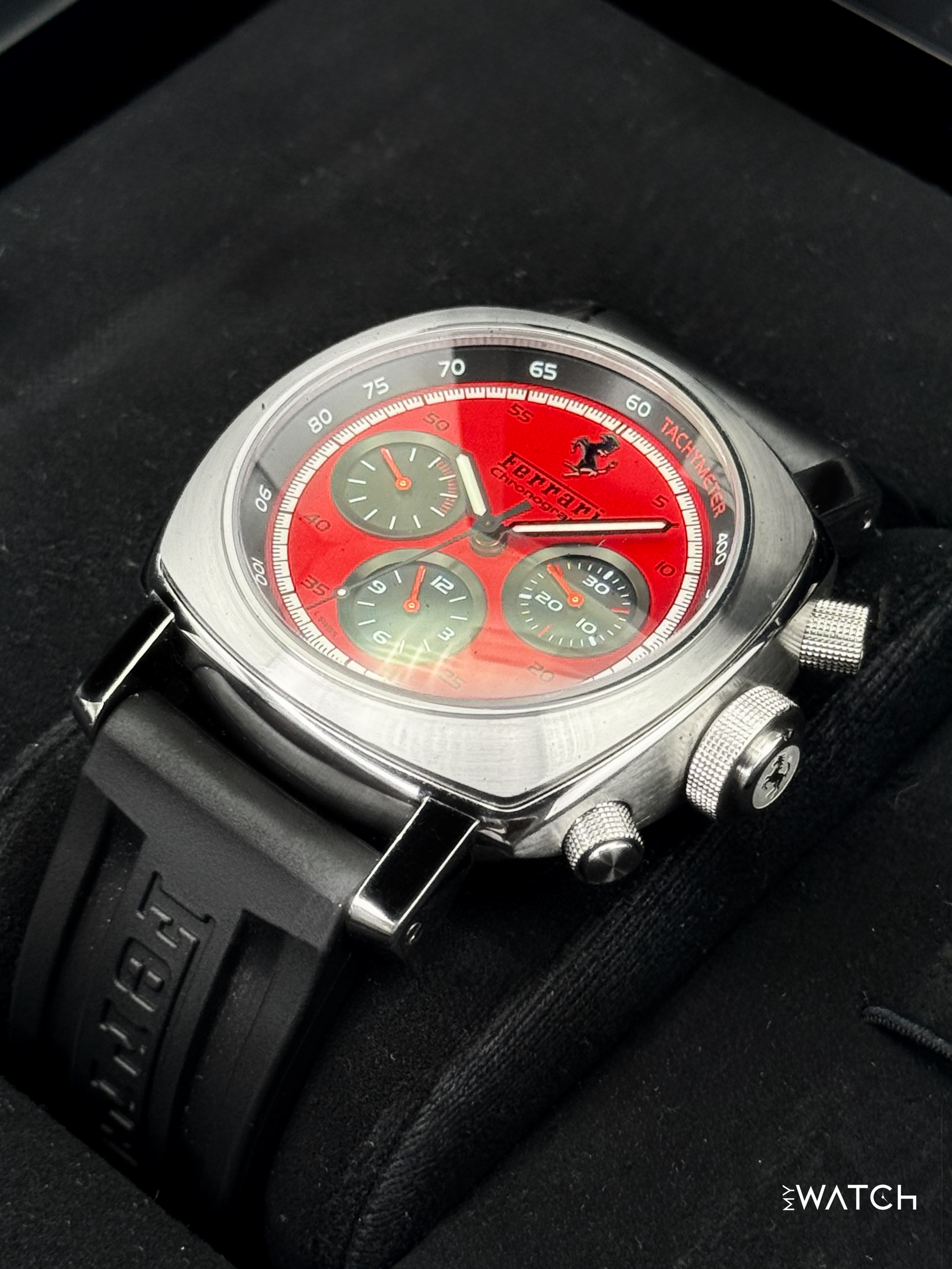 2008 Panerai Ferrari GT Chronograph 45mm F6656 Stainless Steel Red Dial - MyWatchLLC