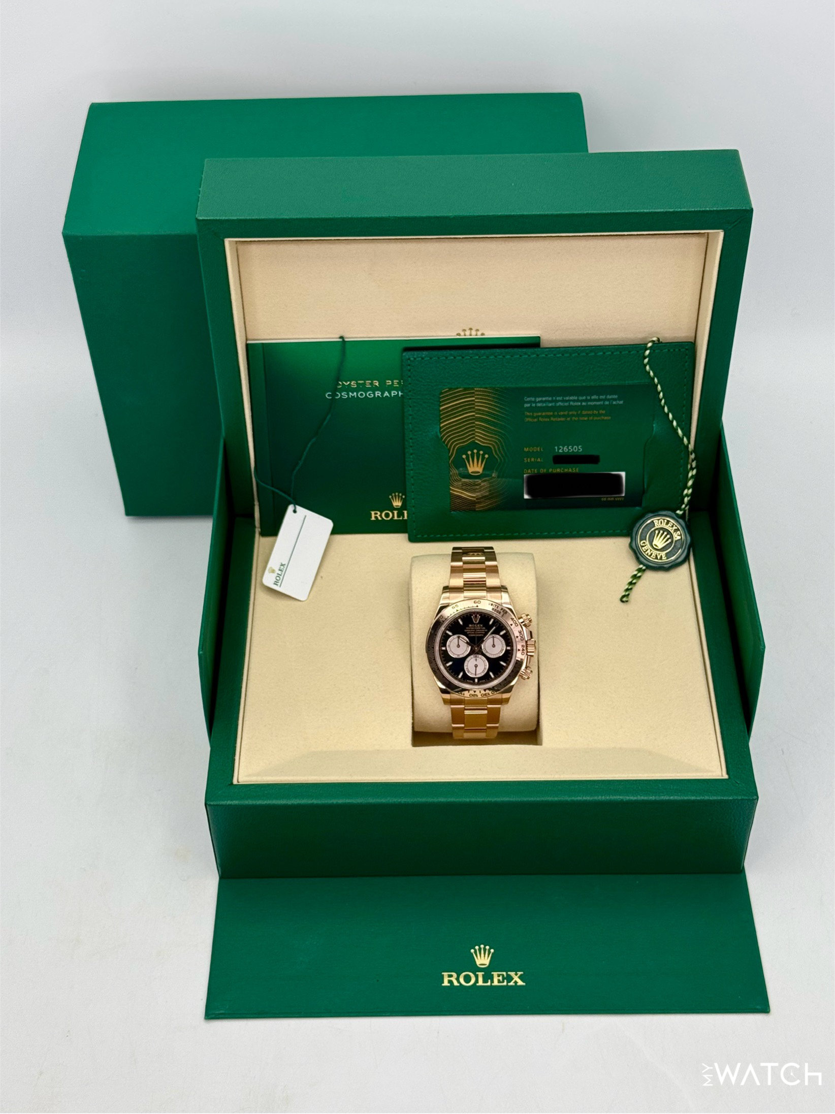 NEW 2025 Rolex Daytona 40mm 126505 Rose Gold Black Dial - MyWatchLLC