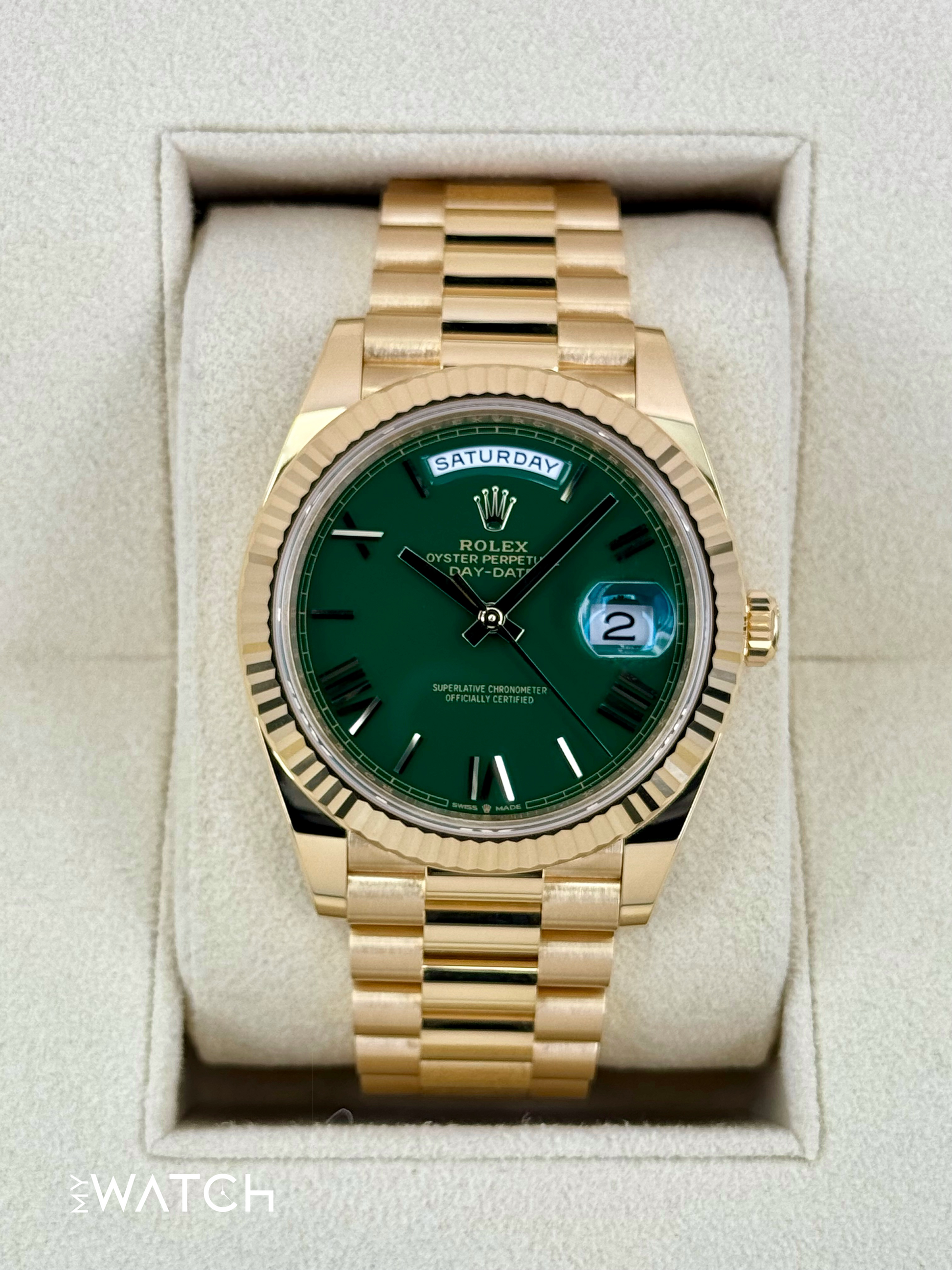 NEW 2025 Rolex Day-Date 40mm 228238 Presidential Green Dial - MyWatchLLC