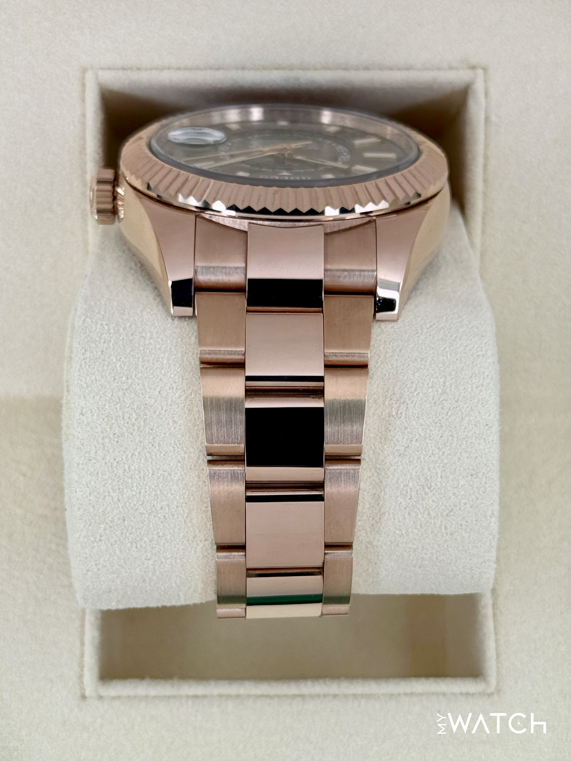 2023 Rolex Sky-Dweller 42mm 326935 Rose Gold Oyster Rhodium Dial - MyWatchLLC
