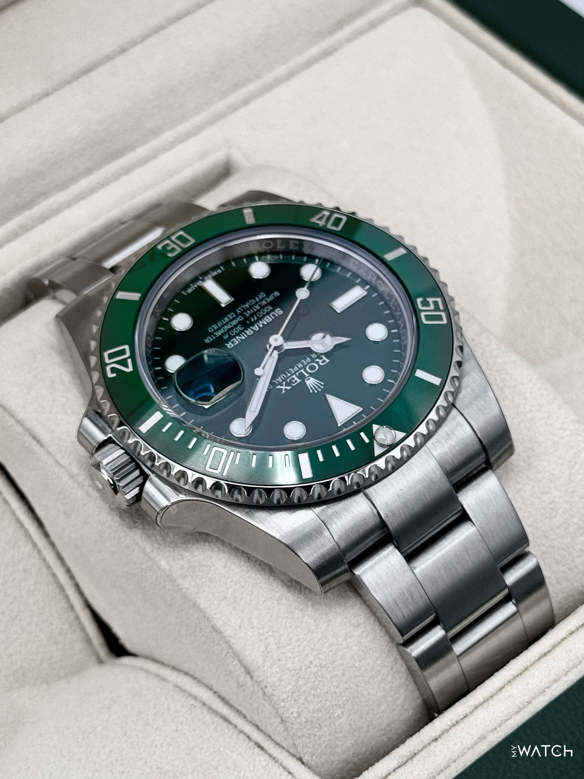 2016 Rolex Submariner “Hulk” 40mm 116610LV Green Dial (STICKERED) - MyWatchLLC