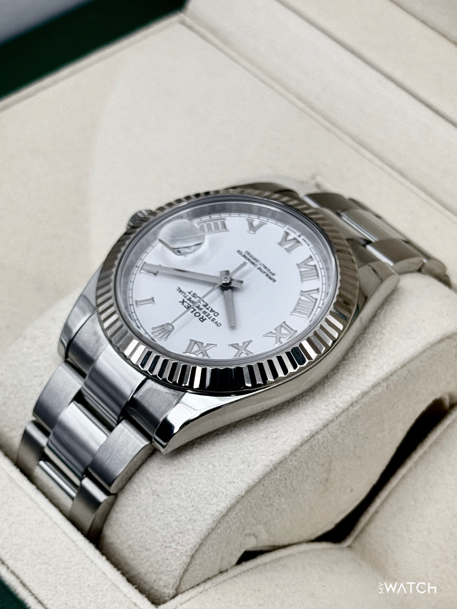 2019 Rolex Datejust 41mm 126334 Stainless Steel Oyster White Roman Numeral Dial - MyWatchLLC